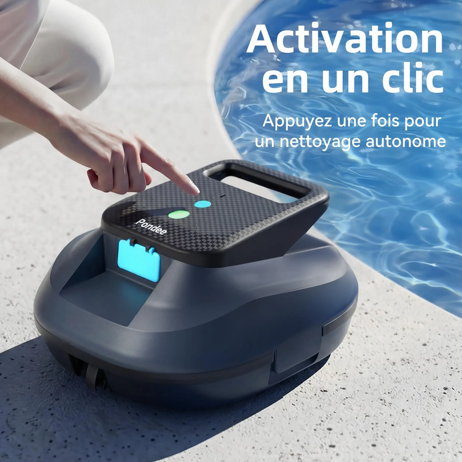 Pondee X2 Robot Piscine sans Fil 200 Min Autonomie Aspirateur Piscine Hors Sol 120 m²