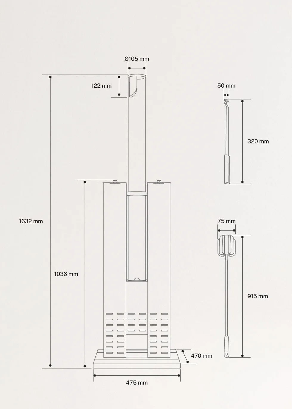 Poêle extérieur à pellets sans fumée 8,2 kW 3,6 kg couverture 9 m²