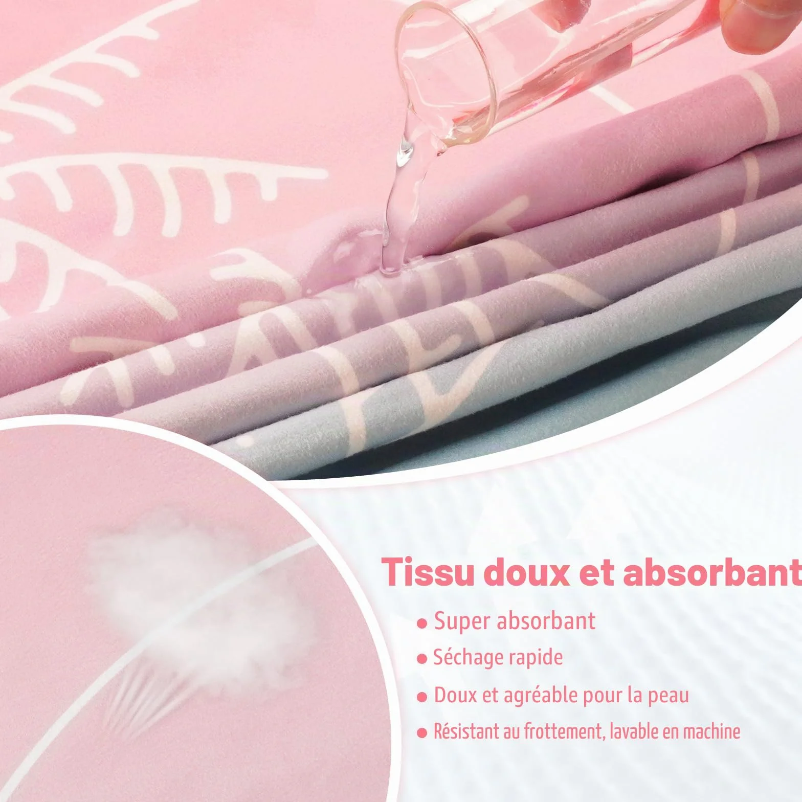 MOKANI Peignoir de bain, Poncho serviette à capuche pour piscine, plage, surf, séchage rapide et léger, poncho éponge pour adultes femmes hommes (avec boutons, 108L x 82l CM)