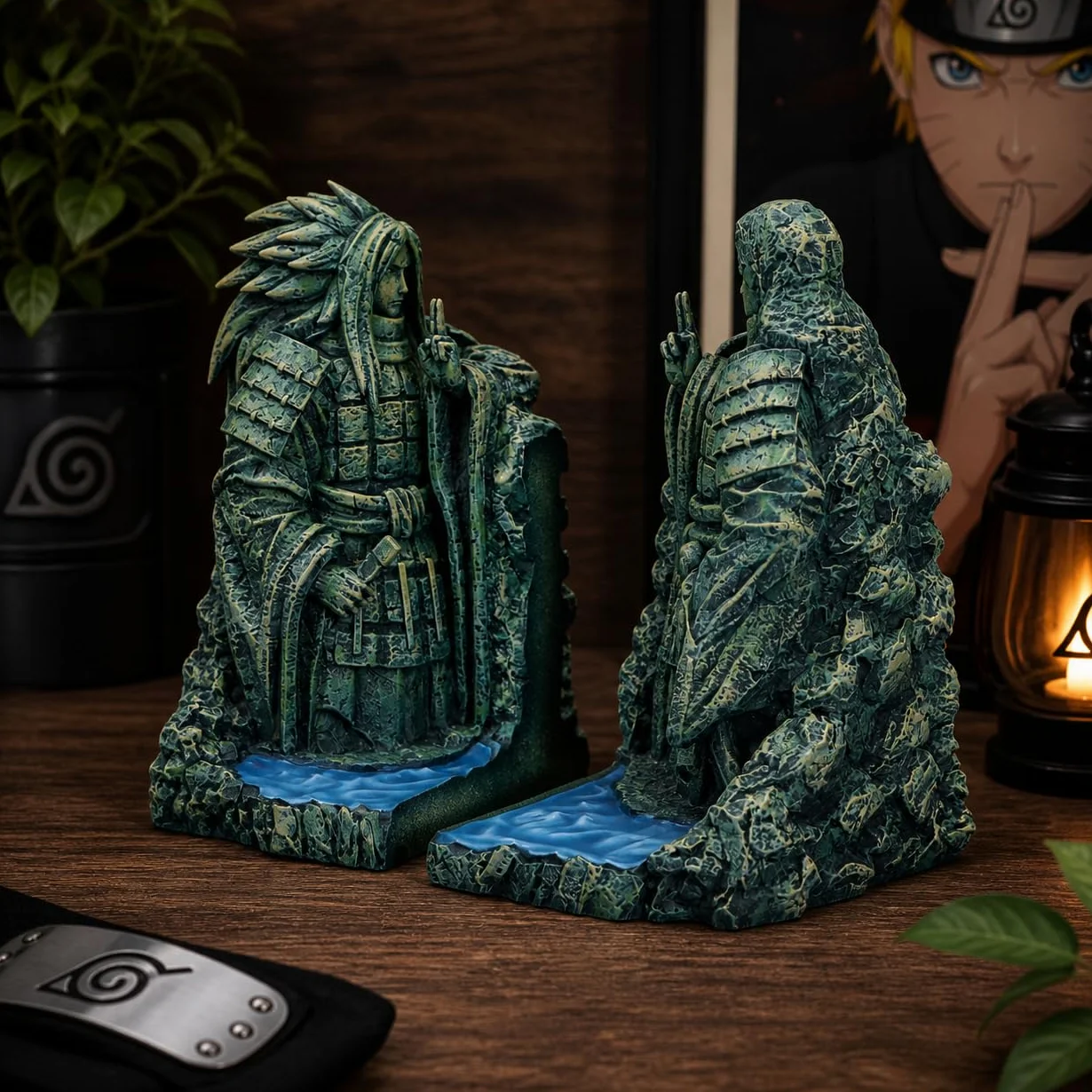 Nemesis Now Serre-Livres The Final Valley Peint à la Main Hashirama et Madara Figurines Naruto Résine
