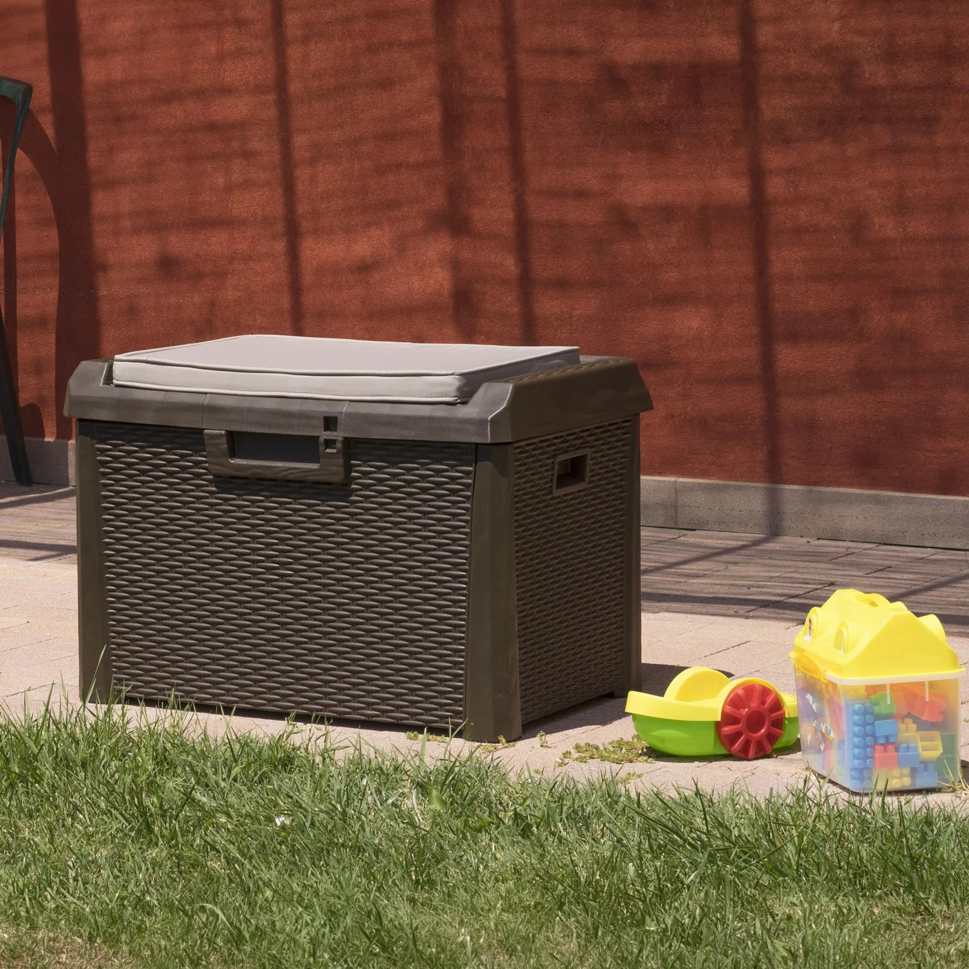 Toomax Compact Box Santorini Malle de Rangement Résine Marron 73 x 50,5 x 49,5 cm