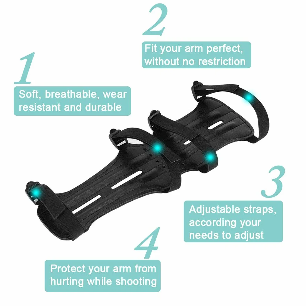 Armguard de tir à l'arc en cuir de protection de l'avant-bras réglable pour la chasse