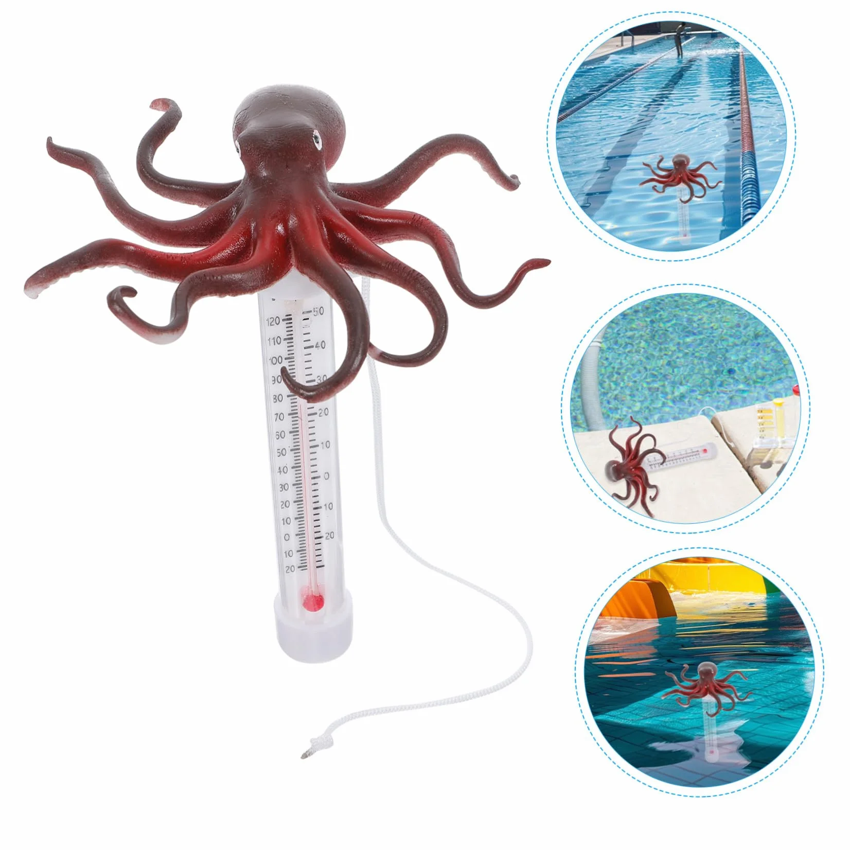 TOYANDONA Thermomètre Piscine Flottant Pieuvre Température Eau Précis
