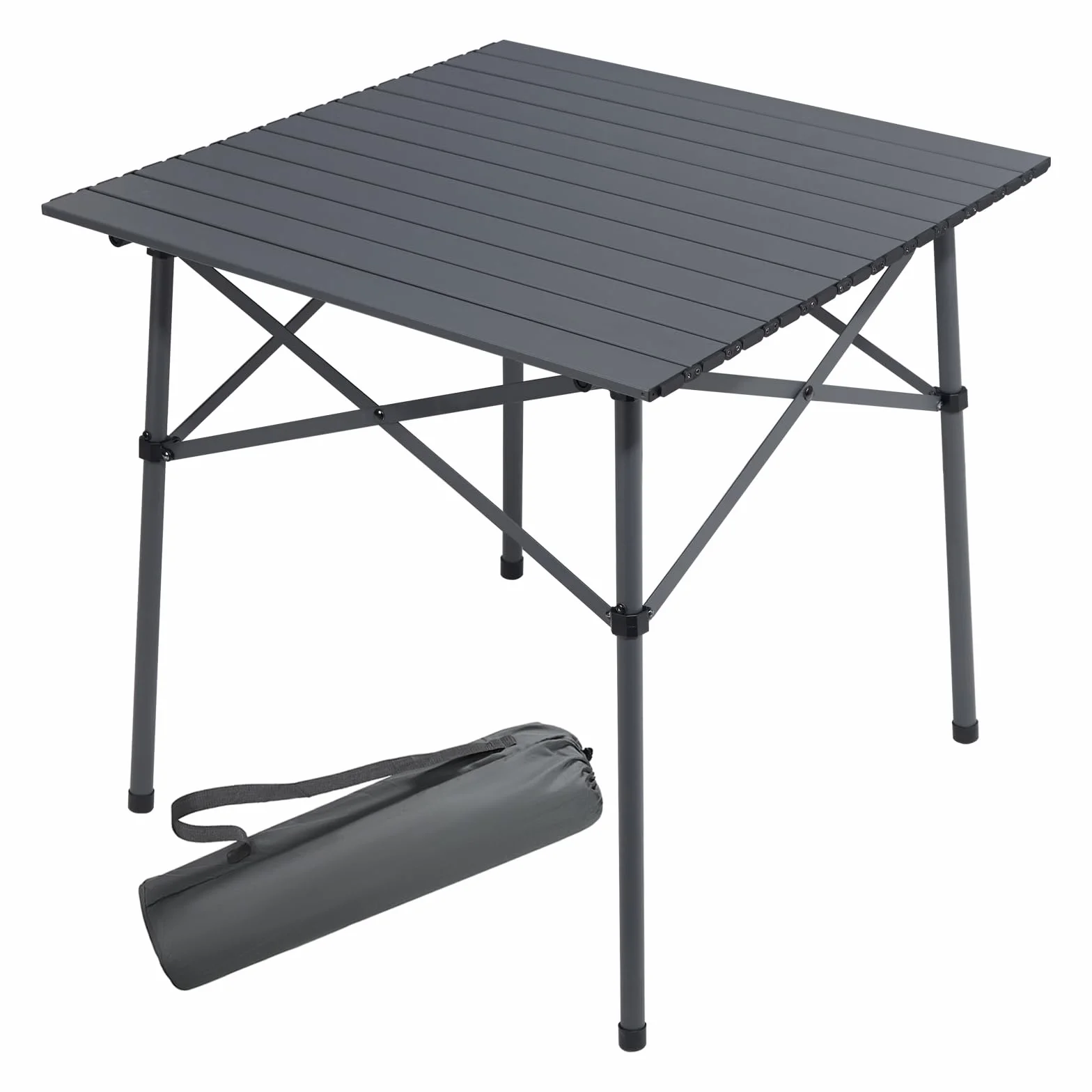 Table de camping pliante carrée en aluminium 70 x 70 cm pour 4 personnes avec sac de transport