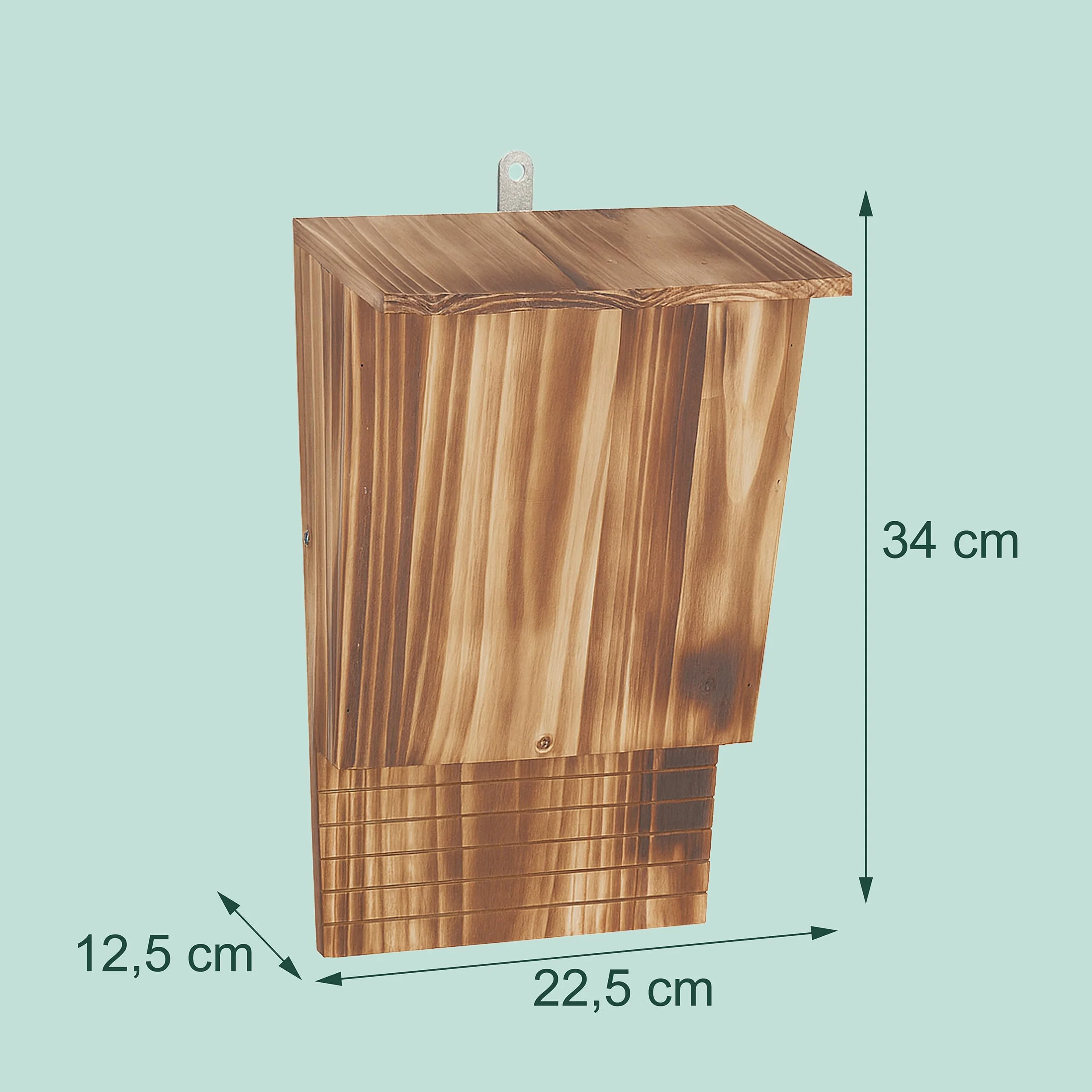 Relaxdays Nichoirs pour Chauves-Souris Lot de 4 34 x 22,5 x 12,5 cm Aspect brûlé Naturel