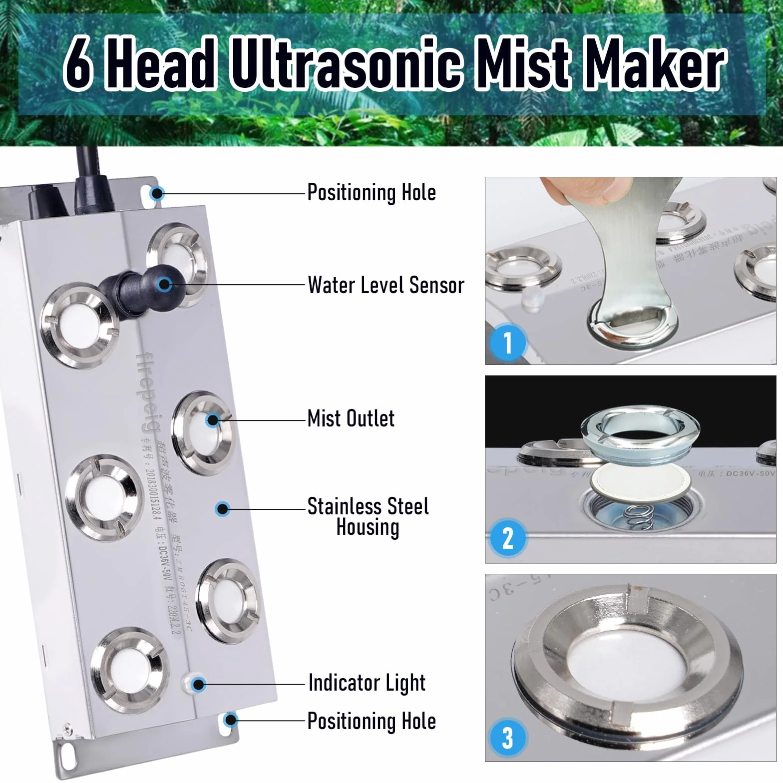 Brumisateur À Ultrasons 250W Résistant à l’Eau Tête Flottant pour Étang Halloween