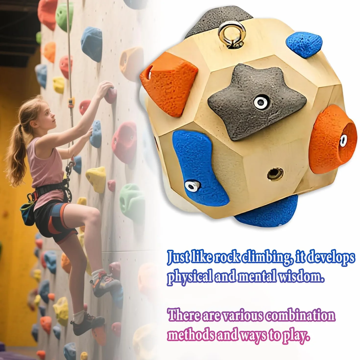 STOAT®Boulder Block Jouet DIY Grimpeur, Entraînement Mains Débutants, Renforceur Doigts, Outil Boulder, Idéal Débutants/Pros, Cadeau