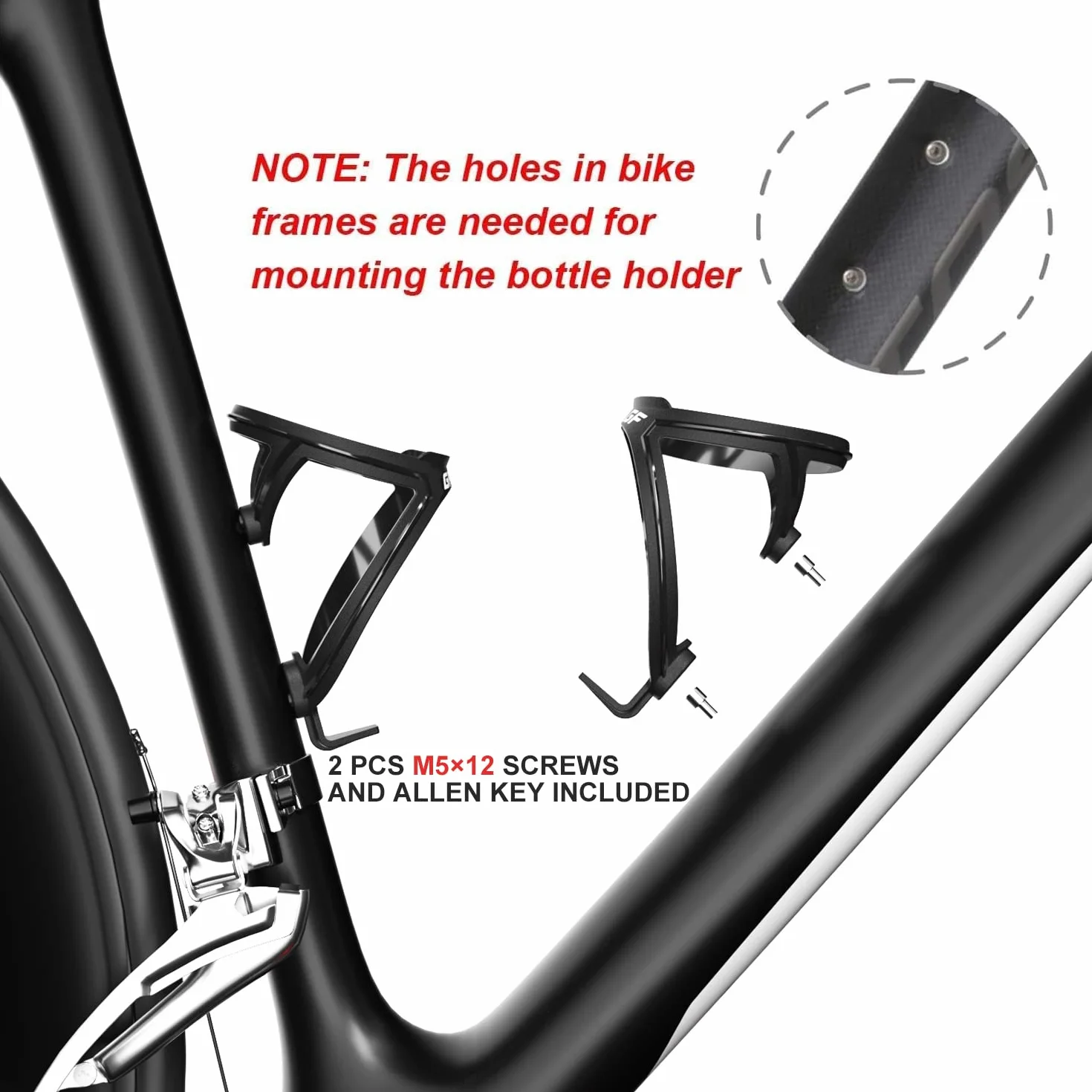 GEMFUL Support de bidon de Bouteille de Vélo avec Gourde 750 ML sans BPA aux VTT Vélo de Route 4 PCS（2 Cage + 2 Gourde）