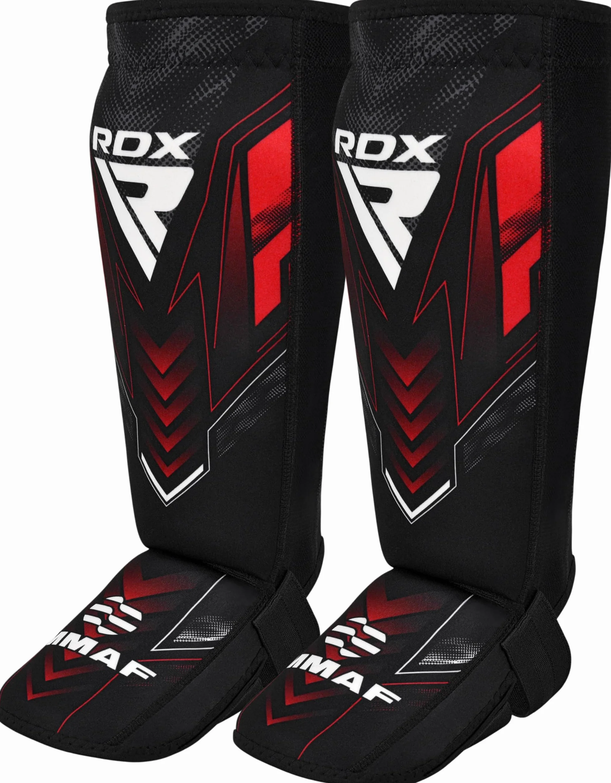 RDX IMMAF Protège-tibias en néoprène de niveau compétition pour sparring et lutte, MMA, kickboxing, arts martiaux mixtes, protection professionnelle du tibia et du cou-de-pied pour homme et femme