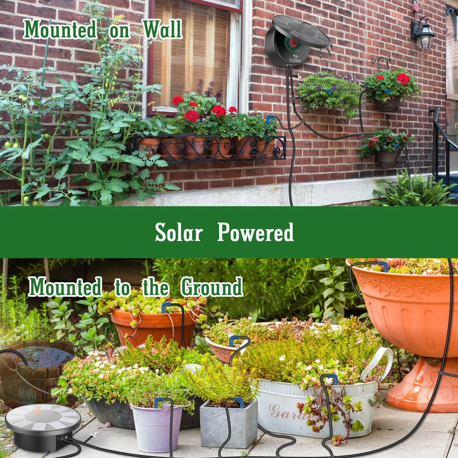 Kit Arrosage Goutte à Goutte Énergie Solaire 10M Tuyau Arrosage Automatique avec Programmateur pour Jardin Plante