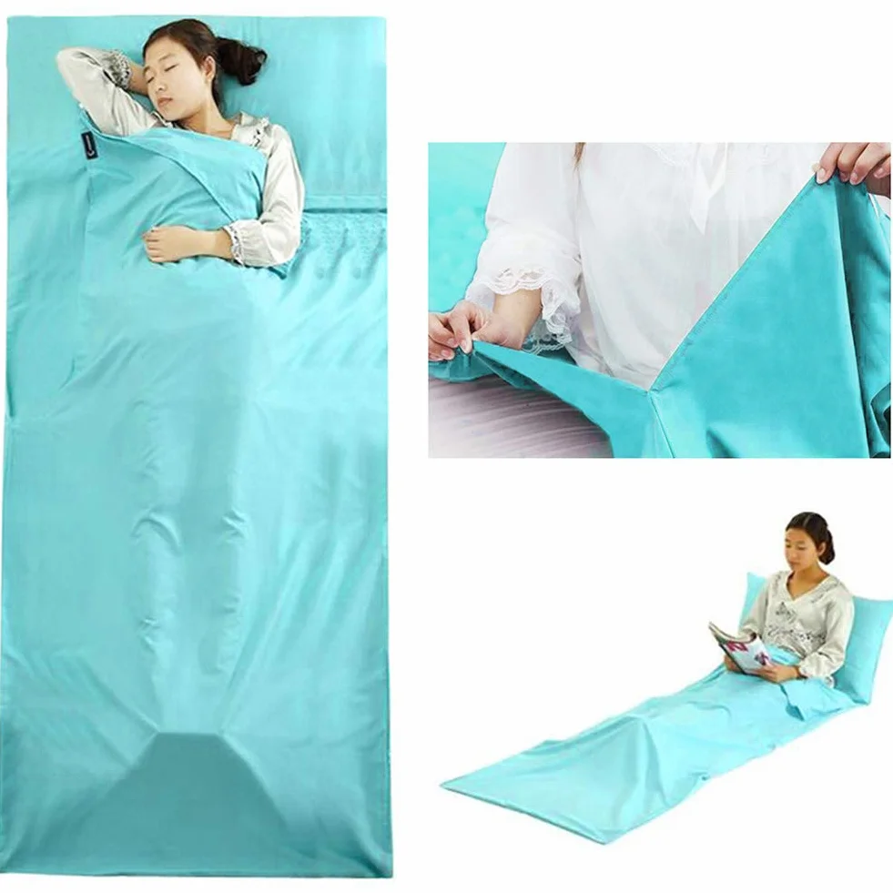 Queta Sac de Couchage Sac de Couchage de Drap Sac de Couchage Rectangulaire Ultraléger pour Voyage