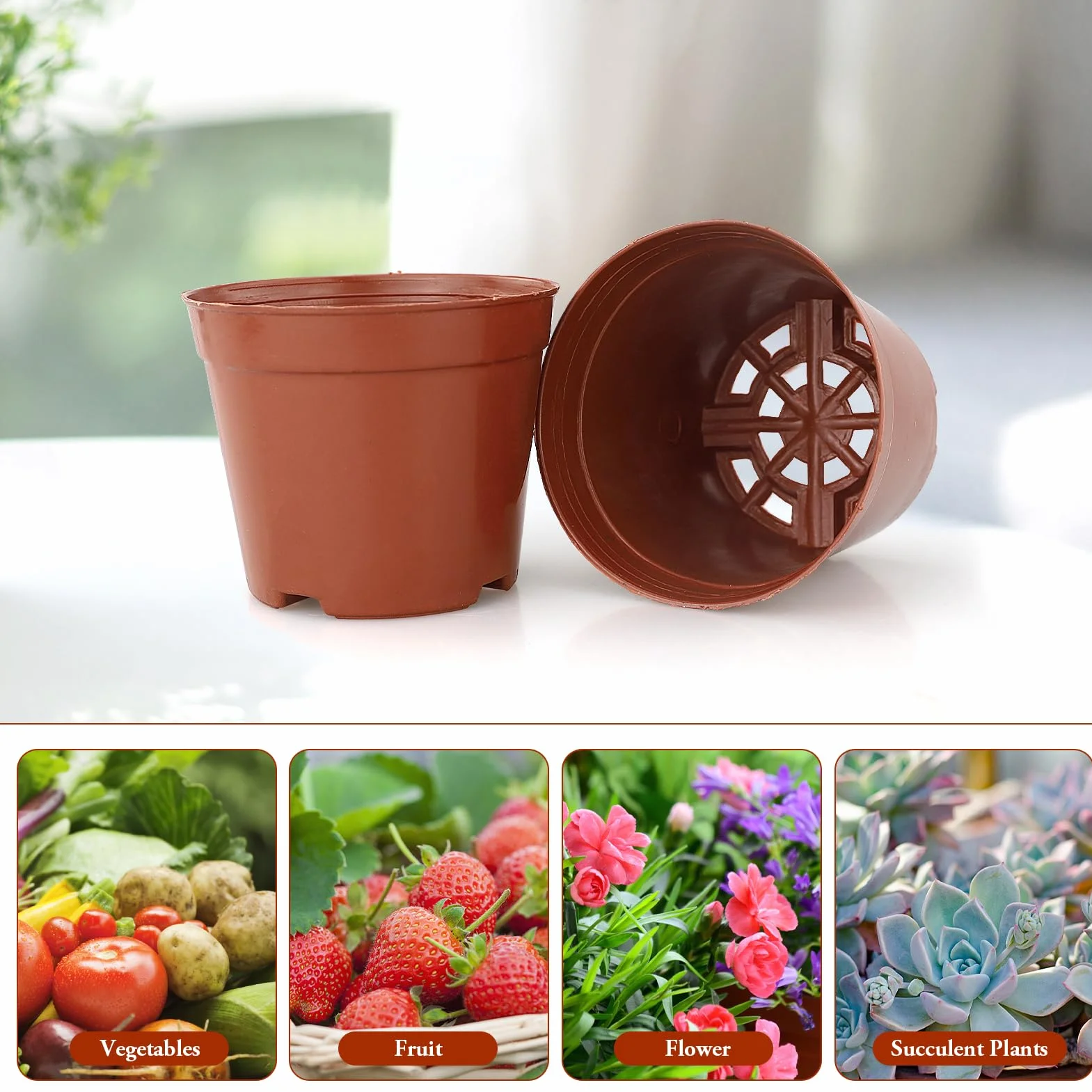 Muzhira Lot de 10 pots en plastique 8,5 cm pour démarrage de semences et boutures