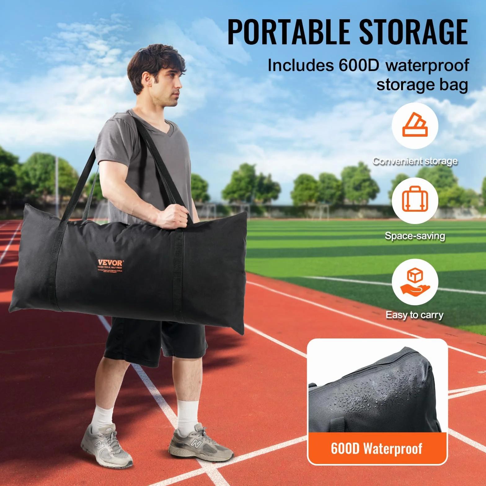 VEVOR Filet d'Entraînement de Baseball Softball 620x314 cm, Filet de Protection Pare-Ballons Portable avec Sac de Transport, Équipement d'Entraînement pour Receveur Crosse, Football, Hockey, Jardin