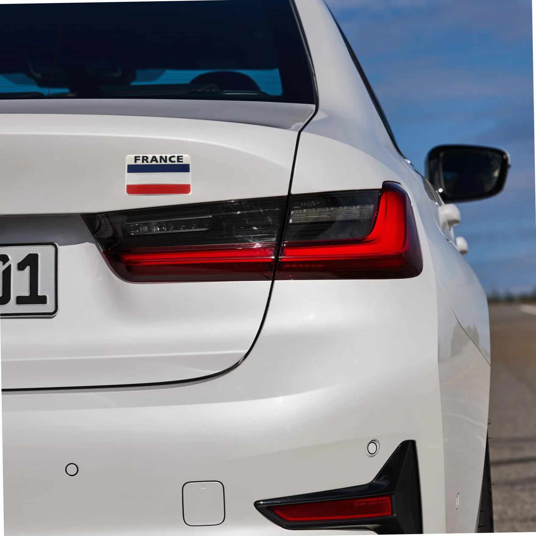Sticker Autocollant de Voiture France, 2 PCS 3D National France Flag Decques de Voiture Auto-adhésive Decal pour la Moto de la Voiture 3,2x2 Pouces 1