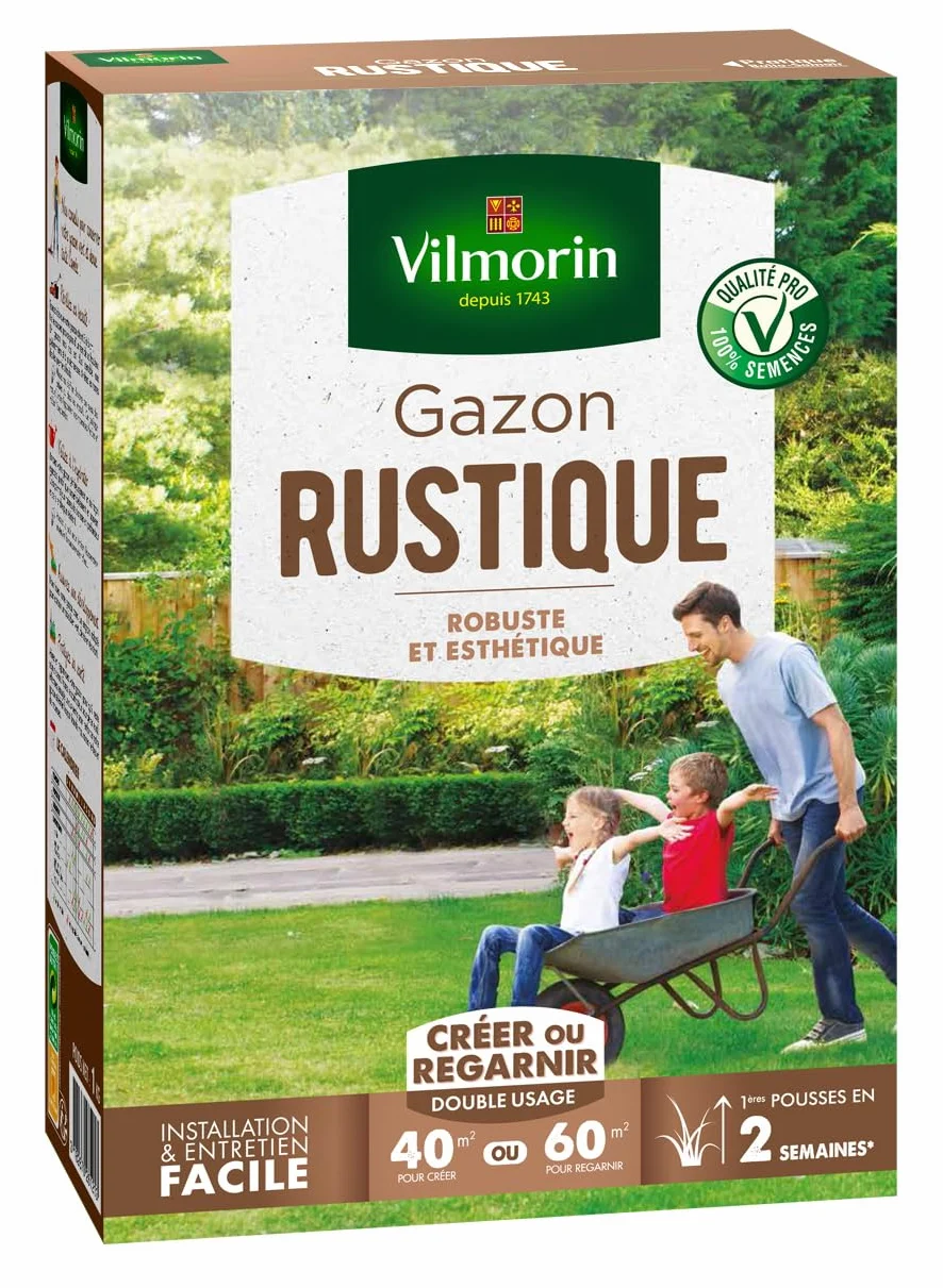 Gazon Rustique VILMORIN 1kg Vert Robuste