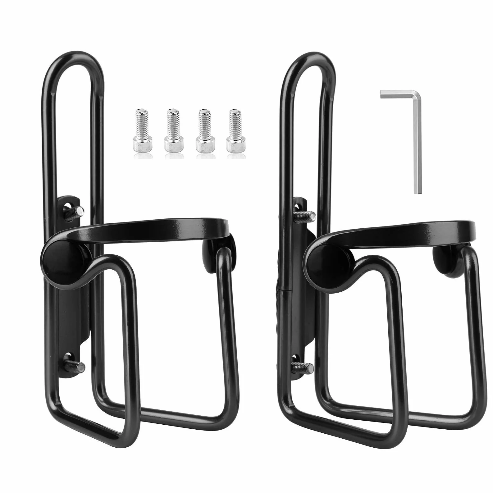 2Pcs Porte Gourde Porte-Bouteille de vélo Cage de Bouteille d'eau en Aluminium Ultra léger Porte-Gourde pour Vélo,VTT,Fauteuil Roulant(Noir)