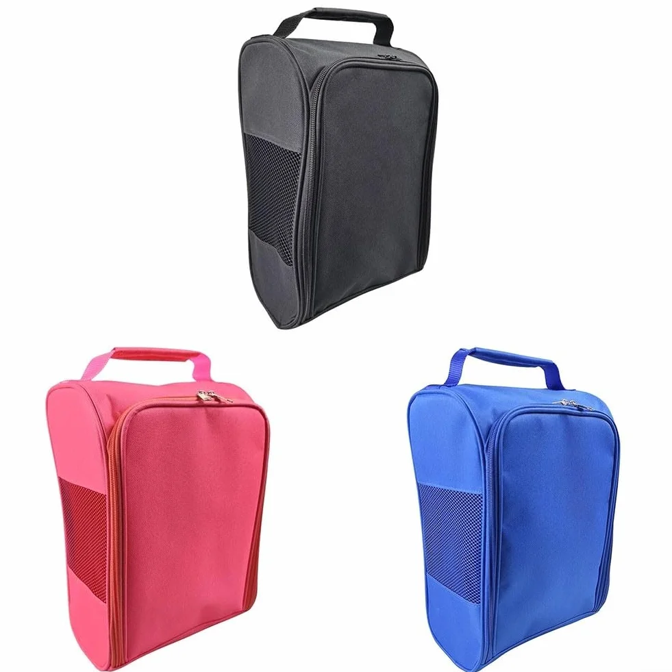 Sac de transport de chaussures de golf en polyester rose