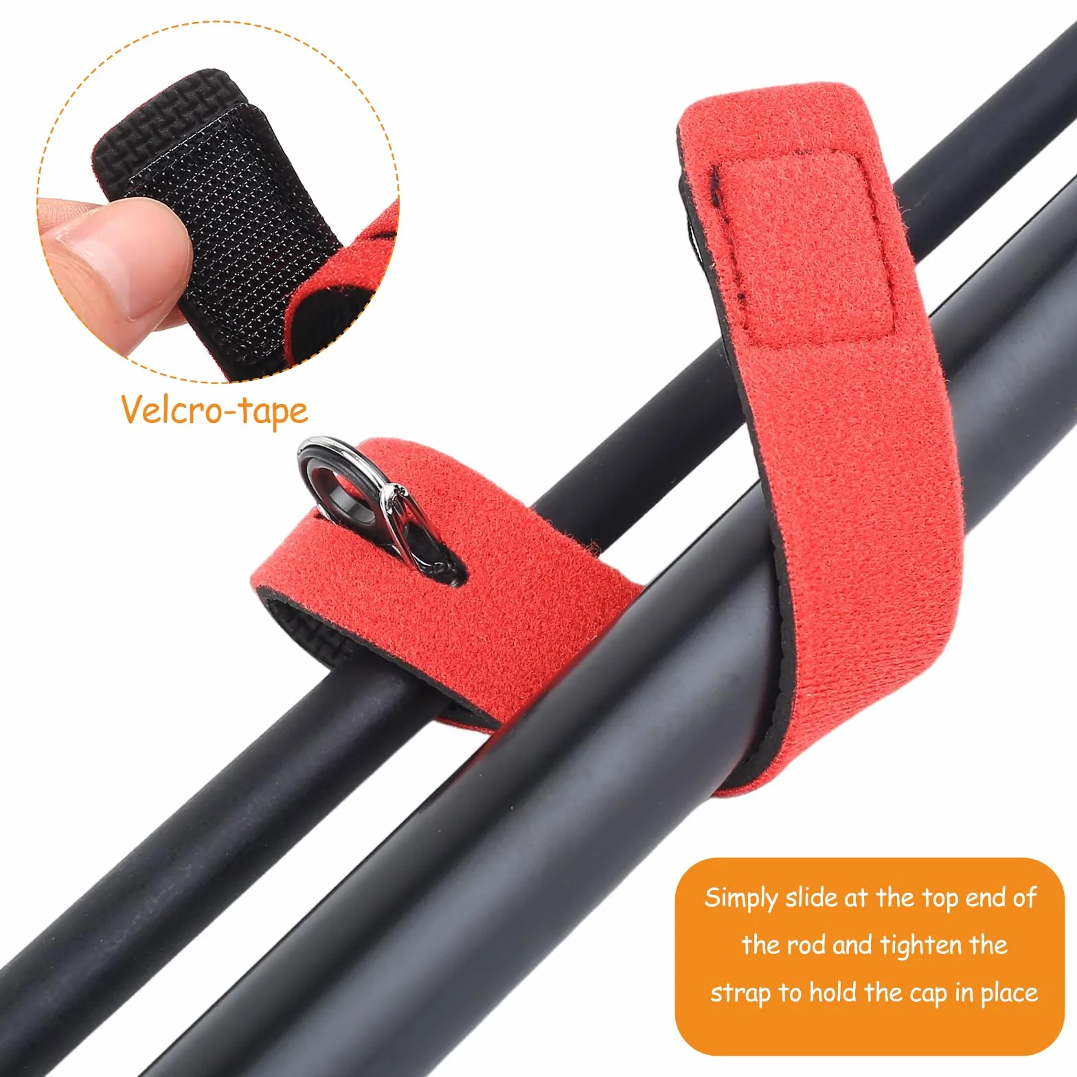 Bandes pour Canne à Pêche, Set de Bandes Élastiques avec Velcro, Support de Protection, Accessoires de Transport