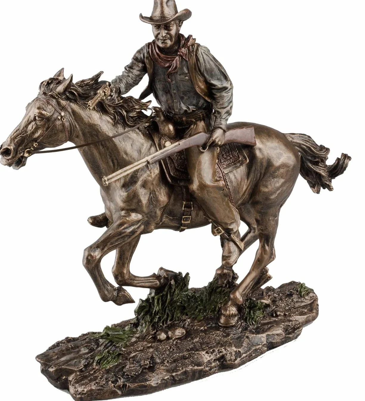 Bronze Legend d'équitation Cowboy Film John Wayne