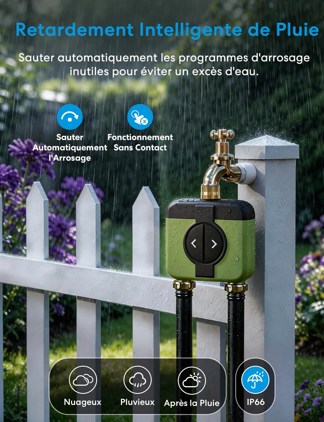 Meross Programmateur Arrosage WiFi 2 Voies MST200, Arrosage Automatique Contrôle à Distance Compatible Apple HomeKit Alexa Google Home, 2.4GHz