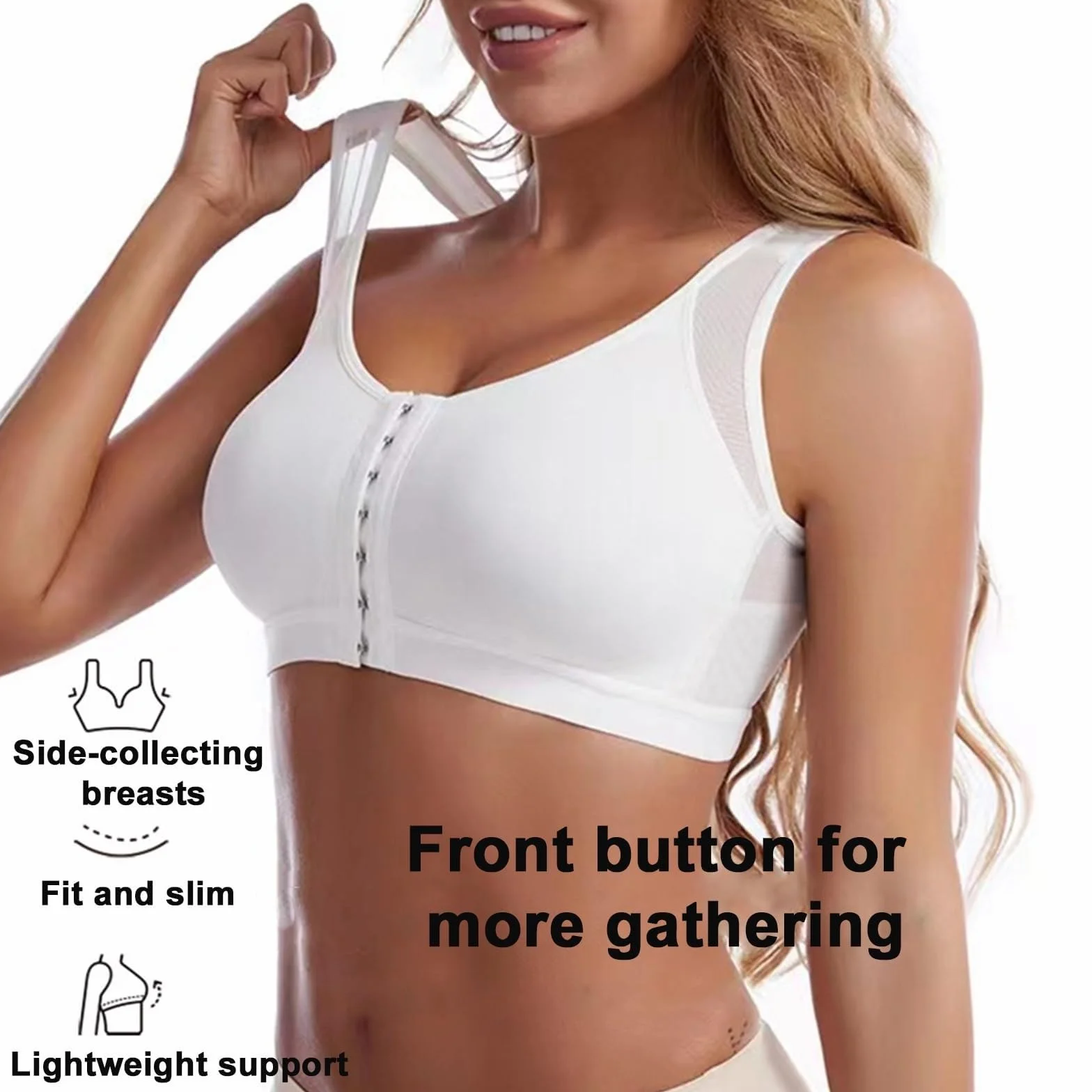 Forme Science Soutien-Gorge Posture Correcteur Femme Fermeture Avant Posture Soutien sans Fil Couverture Complète Soutien-Gorge Sport 2 Débardeur Manga