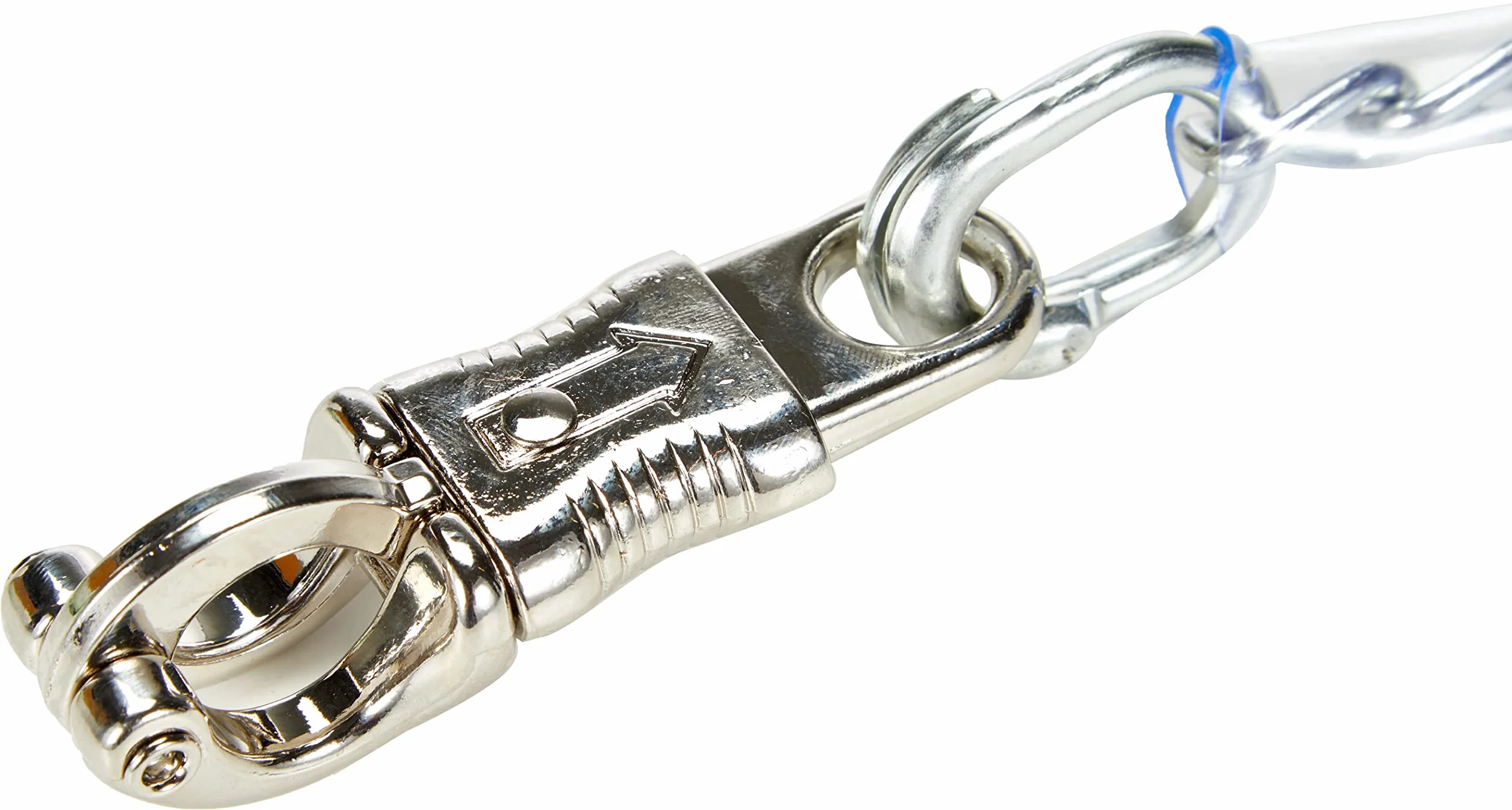 Kerbl 321414 Chaîne d'attache recouverte de plastique avec mousqueton anti-panique et mousqueton 50 cm