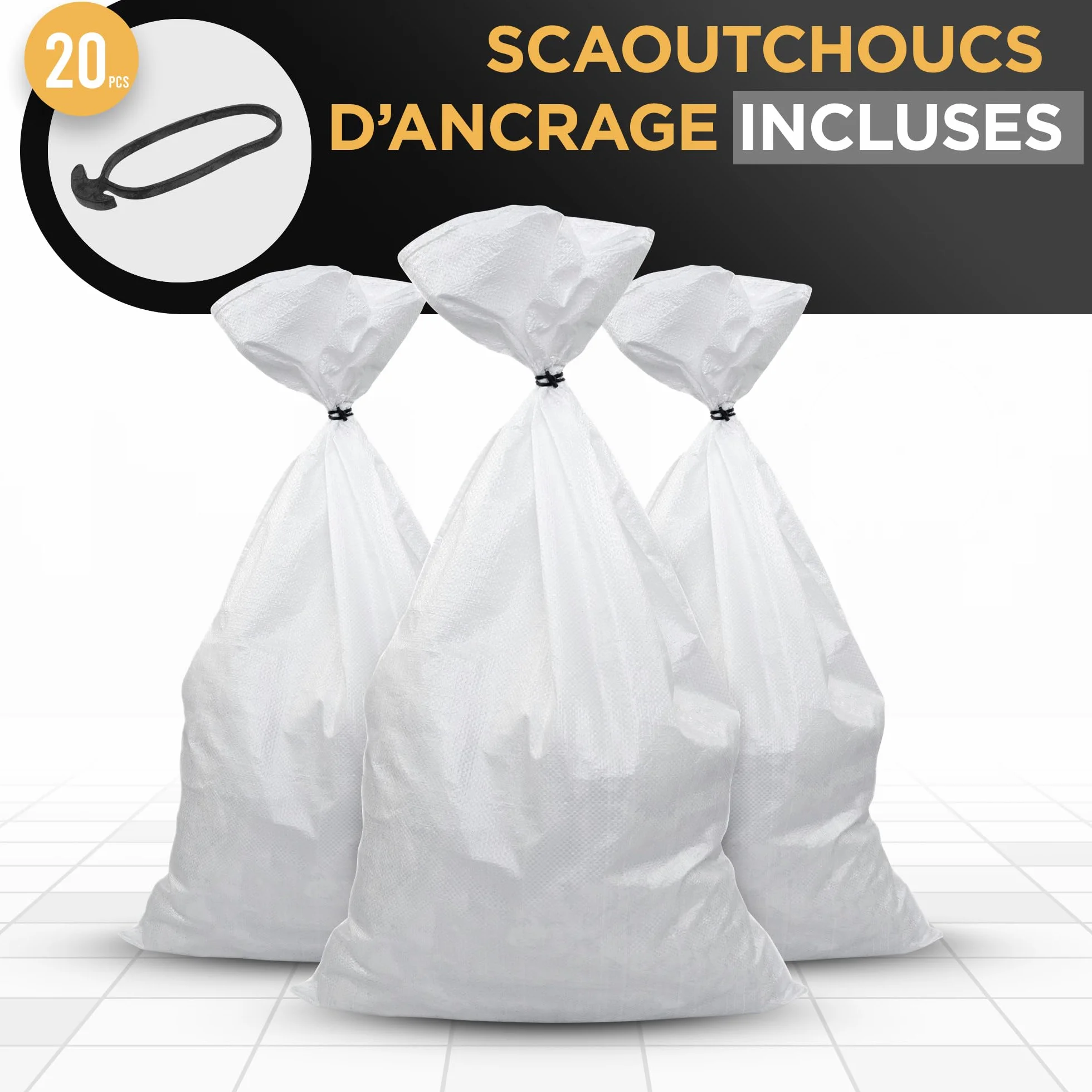Sac à Gravat 55 x 95cm 55 kg Polypropylène 20 UNITÉS
