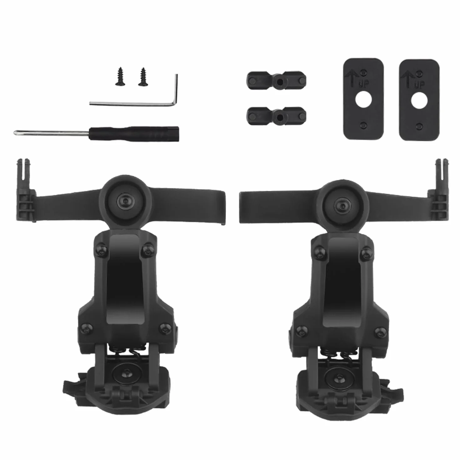 Zhongren Fast Casque Arc Rail Adaptateur COMTAC3 Tactique Pickup Casque Suspension Support Multi-Angle Rotation pour OPS Core Arc & Team Wendy M-Lok Rail
