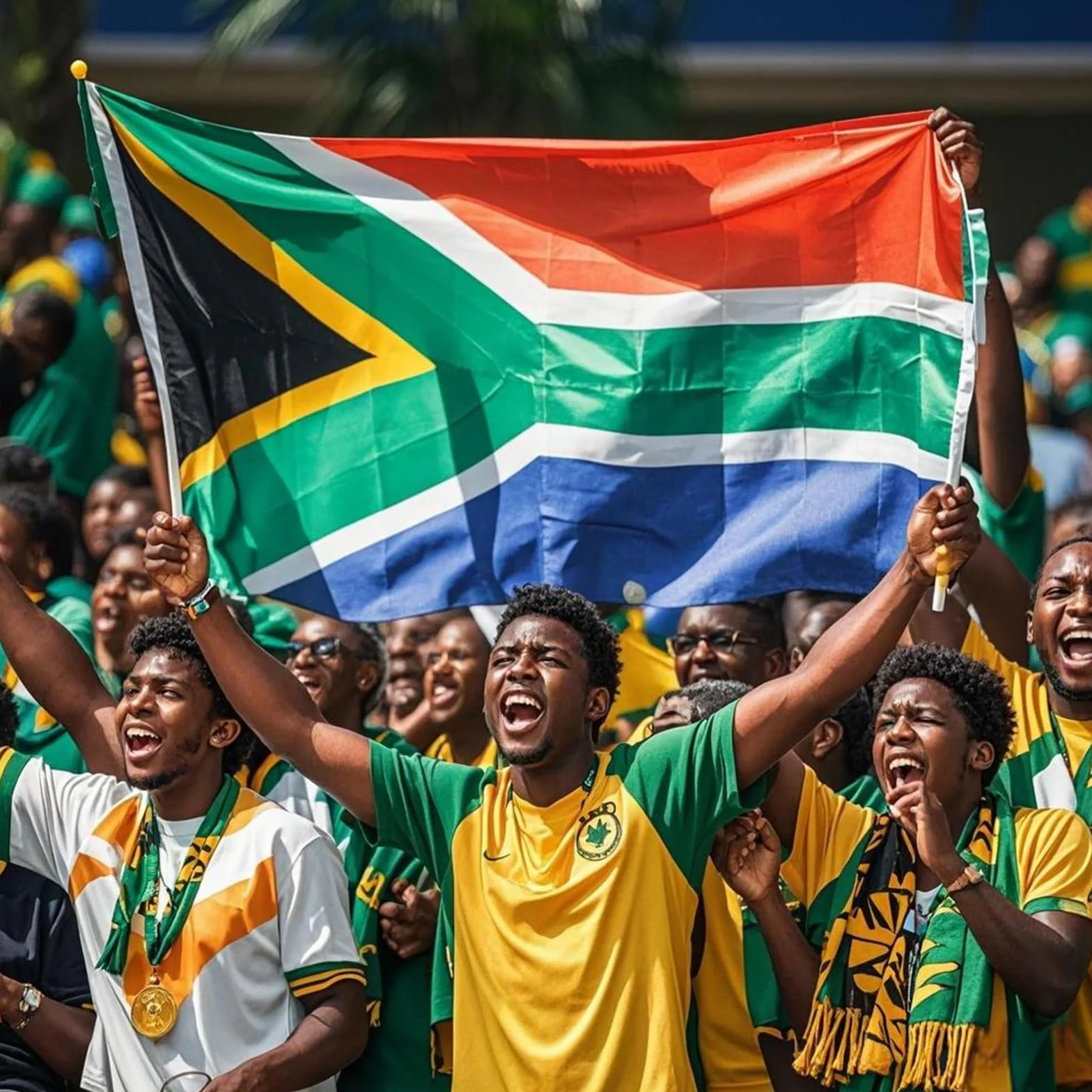 Drapeau de l'Afrique du Sud avec œillets en laiton pour jeux olympiques de 2024, événements sportifs, décorations de fête, 1,5 x 0,9 m