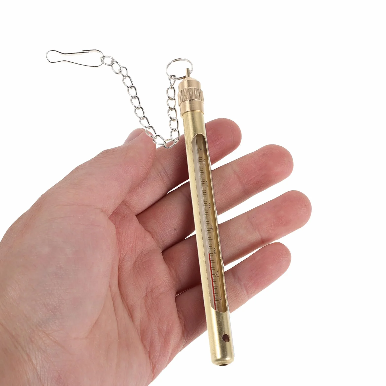 Thermomètre pour Eau de Rivière en Cuivre 0-60℃ – Manomètre de Température pour Pêche en Extérieur, Compact et Résistant aux Intempéries