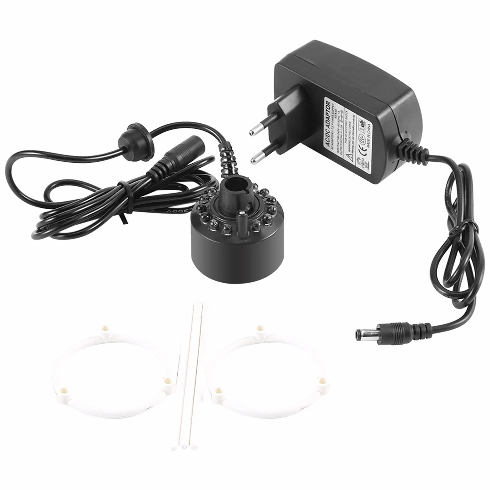 Tbest Brumisateur Ultrason 12LED Coloré Pour Fontaine D'Eau Étang Avec Adaptateur Secteur 110
