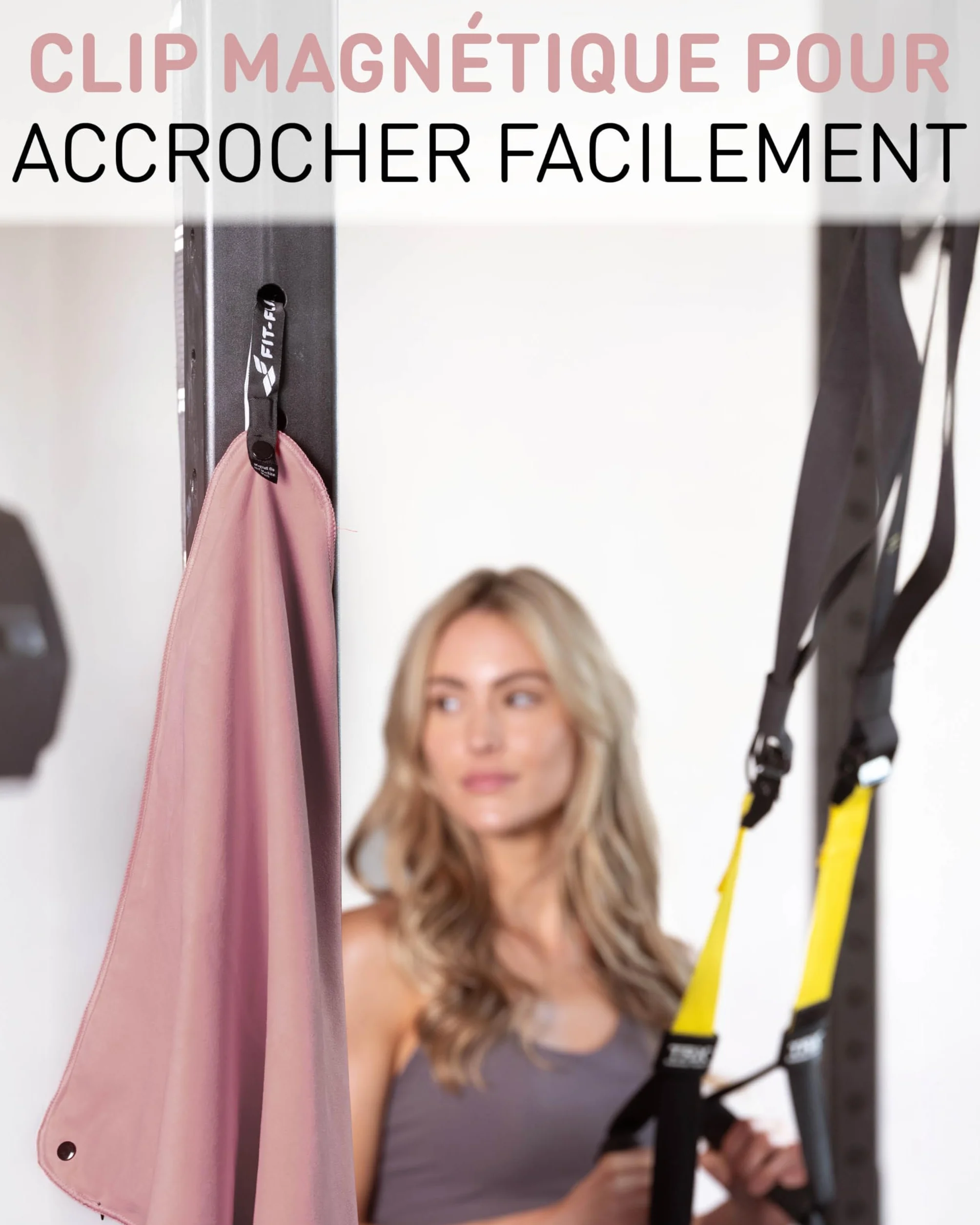 Fit-Flip Serviette de Fitness en Microfibre – avec Poche Zippée et Aimant – Serviettes pour Salle de Sport – Compact, antidérapant et séchage Rapide – Serviette de Sport Musculation