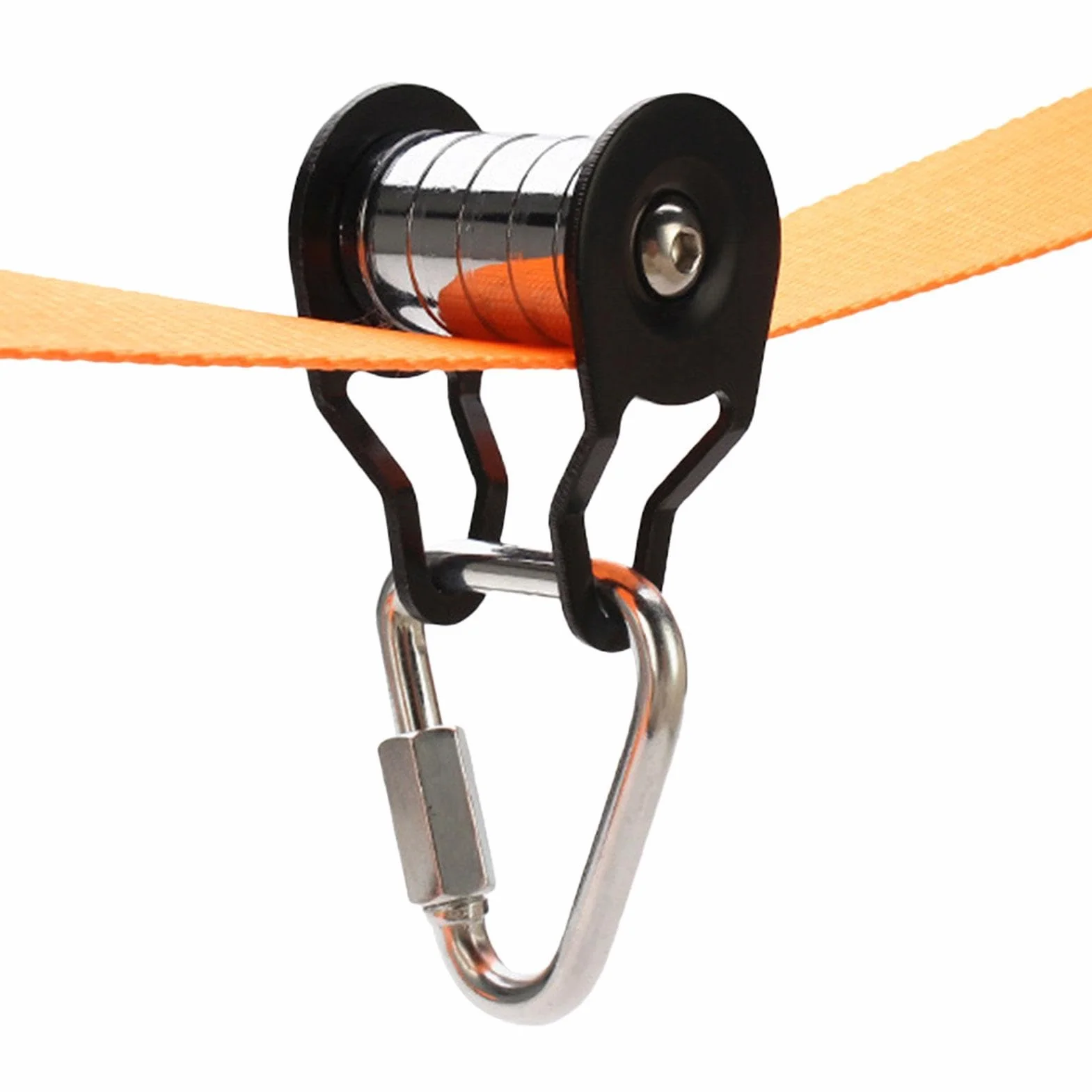 Poulie Slackline pour Enfants et Adults | Tyrolienne de Câble avec 5 Rouleaux | Tyrolienne de Sport en Plein Air, Glisse Facilement