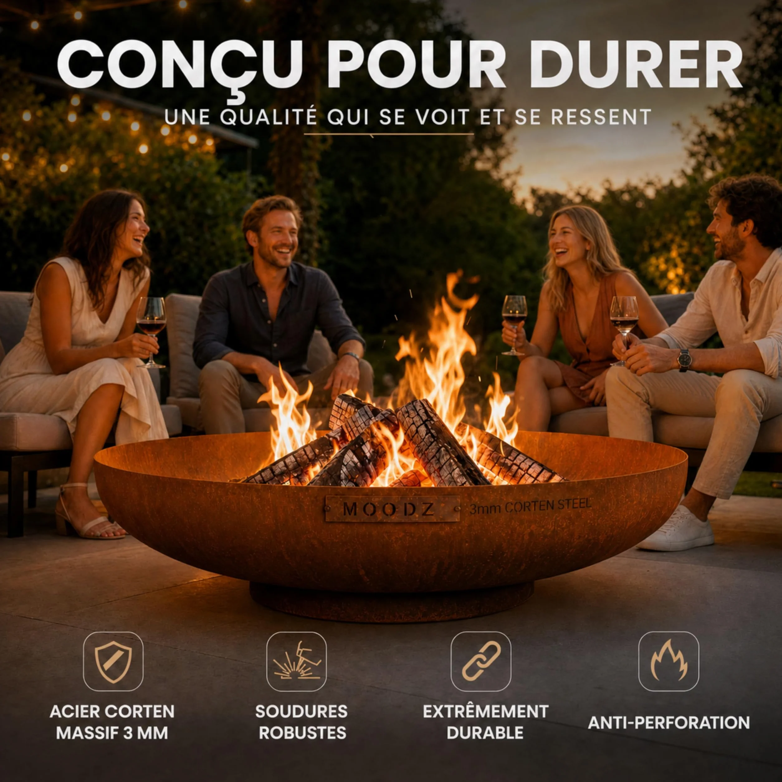 Brasero en Acier Corten Ø 60 cm