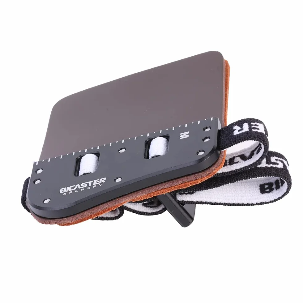 BICASTER SP3 Barebow Doigts Tabs en Cuir de Vache + Plaque en Aluminium