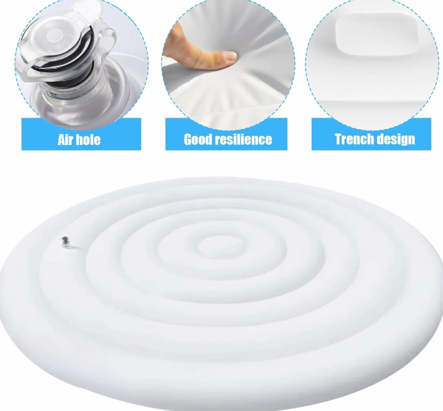 138cm PVC Couverture de Remous Gonflable, Isolation Thermique Pliable pour Spa