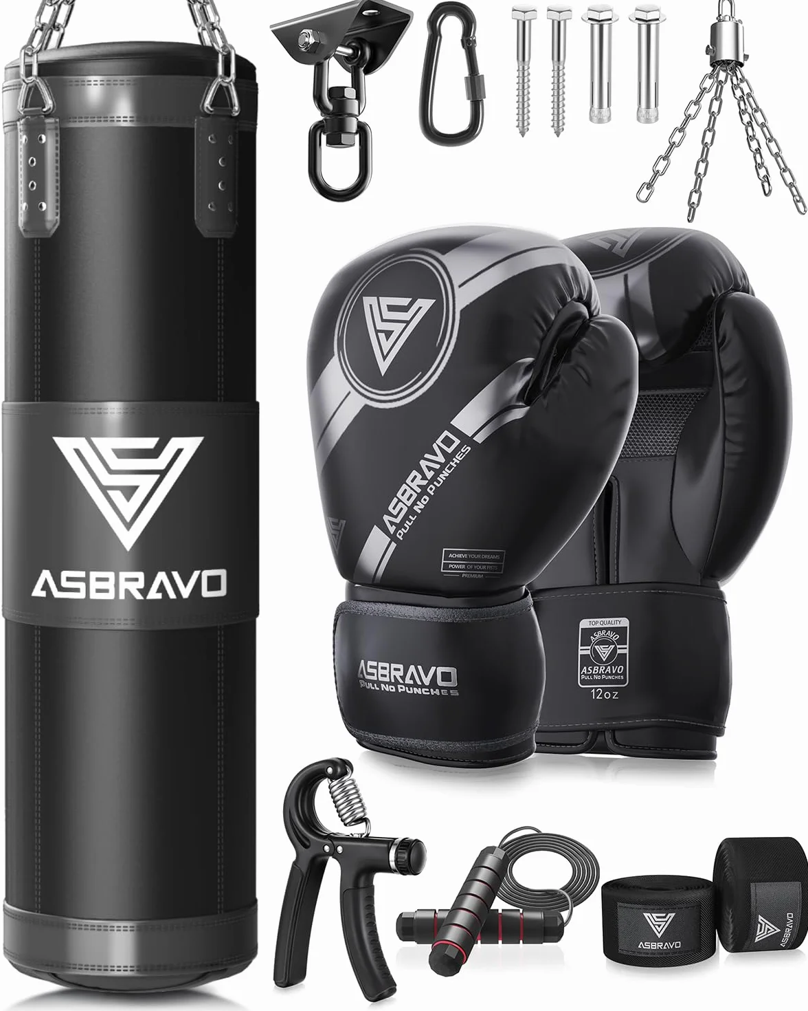 Sac de frappe pour adultes, 1,2 m Oxford lourd sac de boxe ensemble gants 340,2 g pour MMA, Muay Thai, kickboxing, entraînement à domicile, arts martiaux (non rempli)