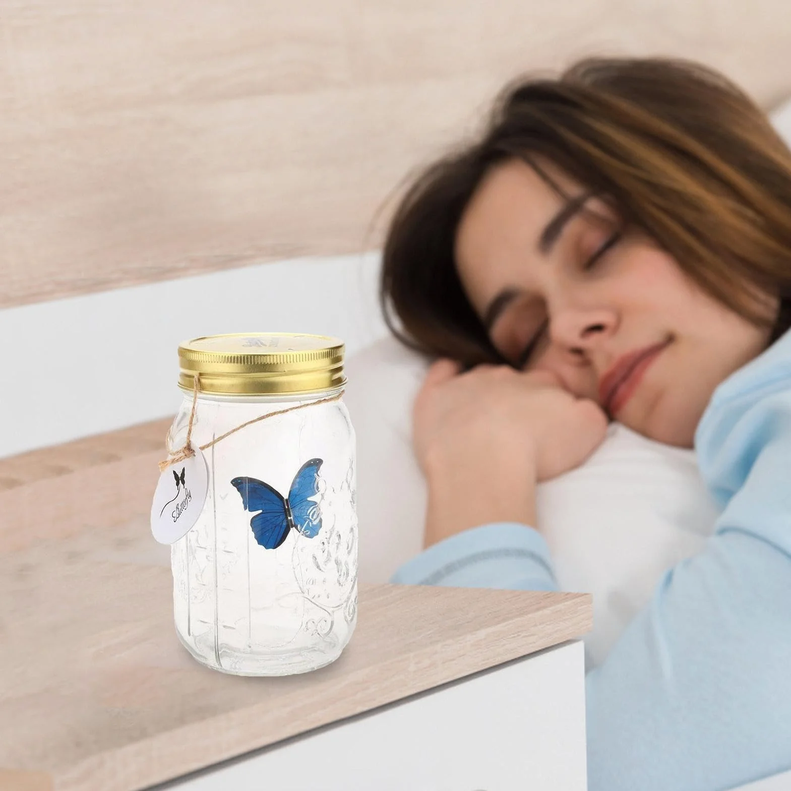Pot de collection de papillons - Conteneur d'affichage d'insectes avec papillon animé à piles