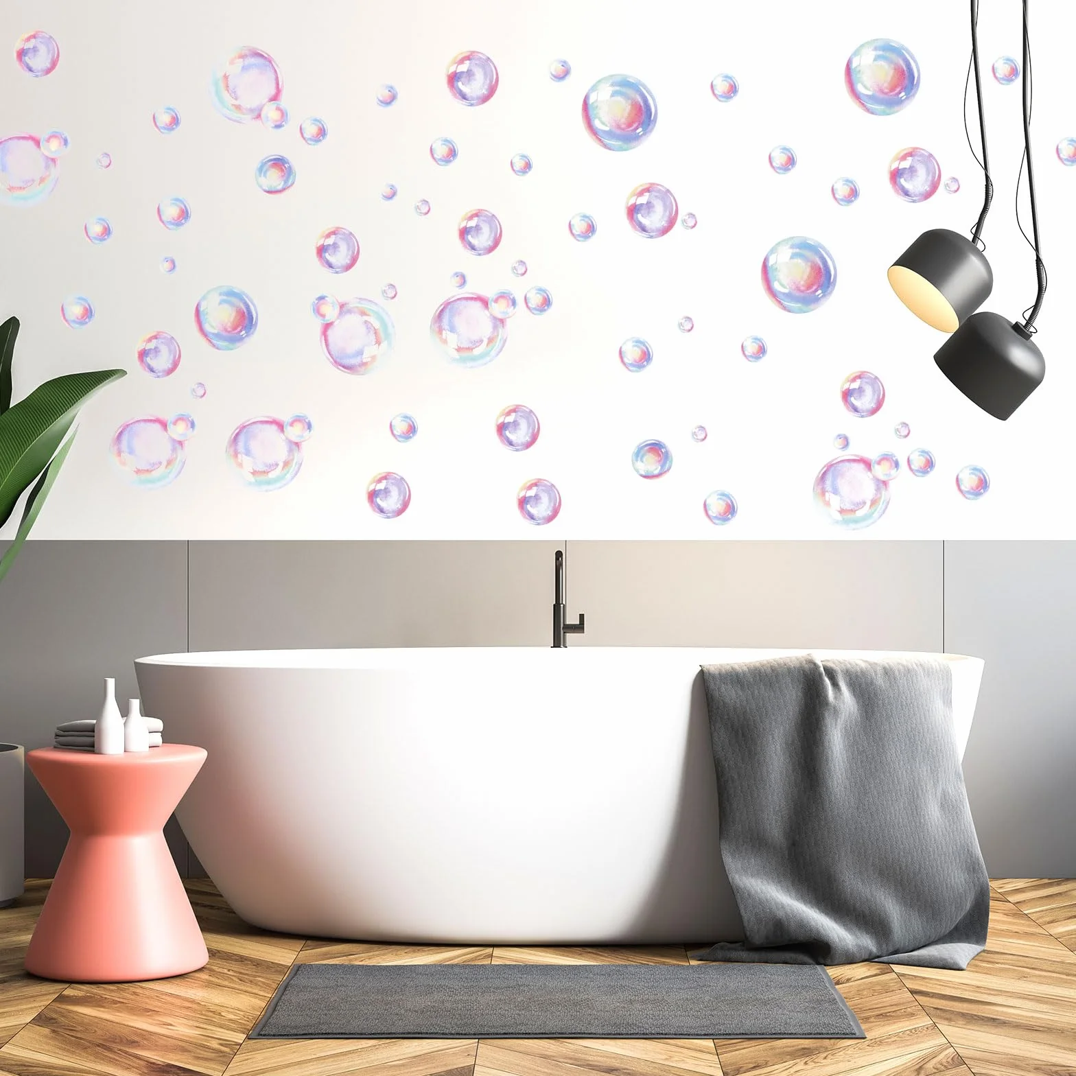 Autocollants Muraux à Bulles Colorées Découpes Océan pour Chambre d'Enfant