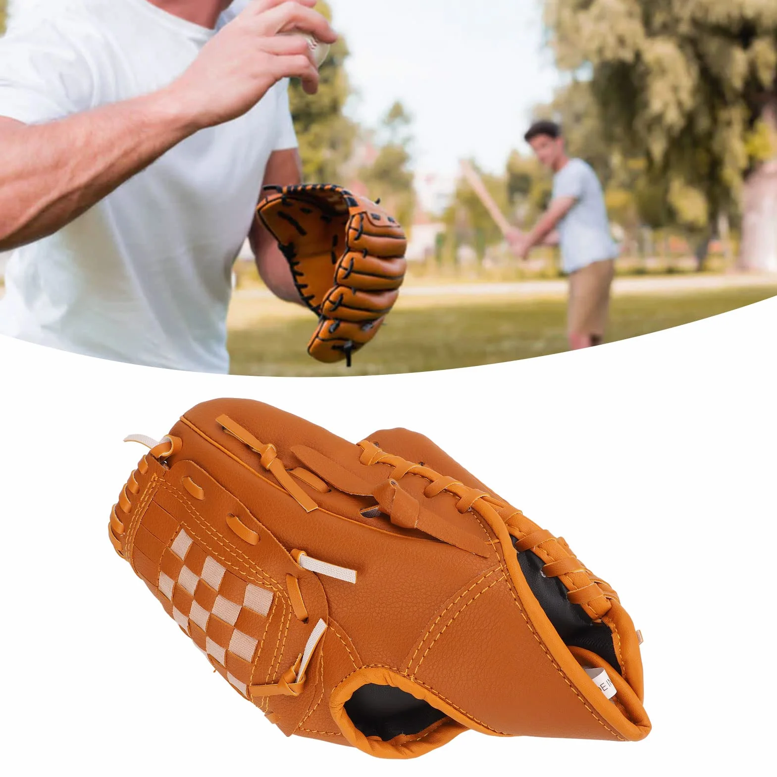 Gants De Baseball De Sport, Gant De Baseball pour Enfants, Gant De Baseball pour Adultes, Gants De Softball, Gants De Baseball en PVC Marron pour Enfant, Adulte, Entraînement en Plein Air.