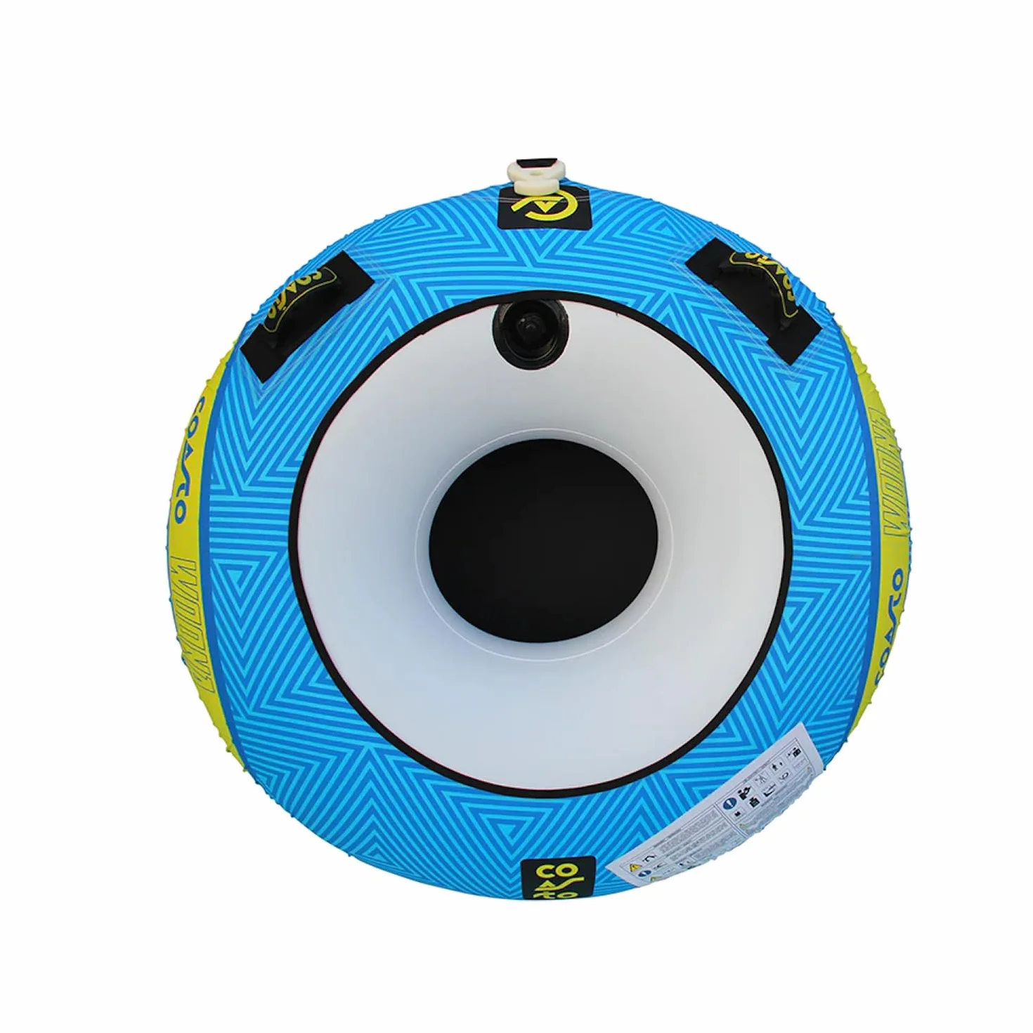 Coasto - Bouée Tractée WOONA 1 Place PB-CBWOONA1 - pour 1 Personne - Gonflable et Tractable - Charge Maximale 70 kg - Forme Donut - Revêtement Résistant - Sac de Rangement Inclus - 137 cm