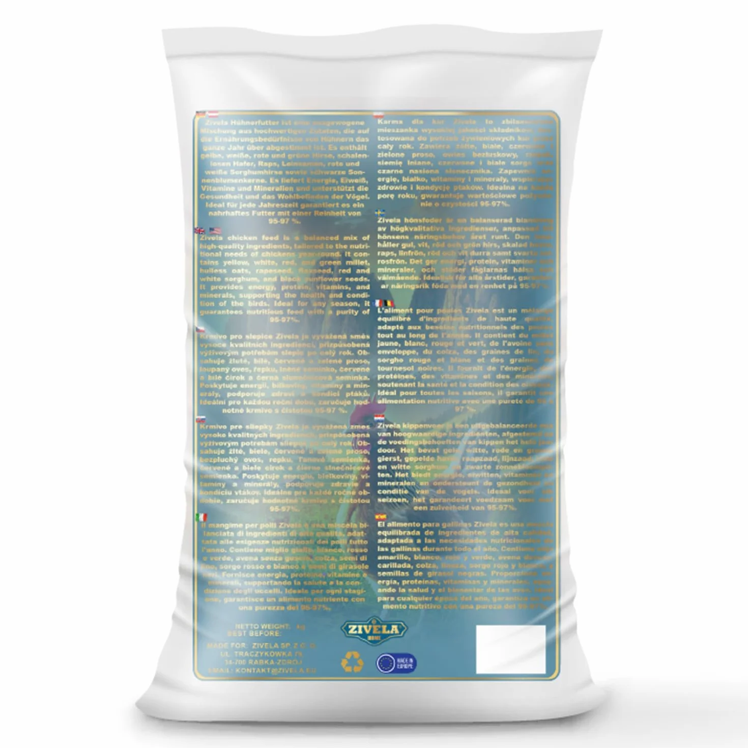 Nourriture pour poulets 20 kg Graines de volaille Non OGM Mélange de grains