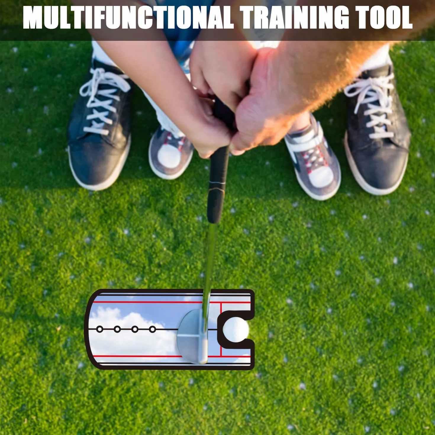 Miroir de réglage de golf portable avec 4 pointes et sac de rangement