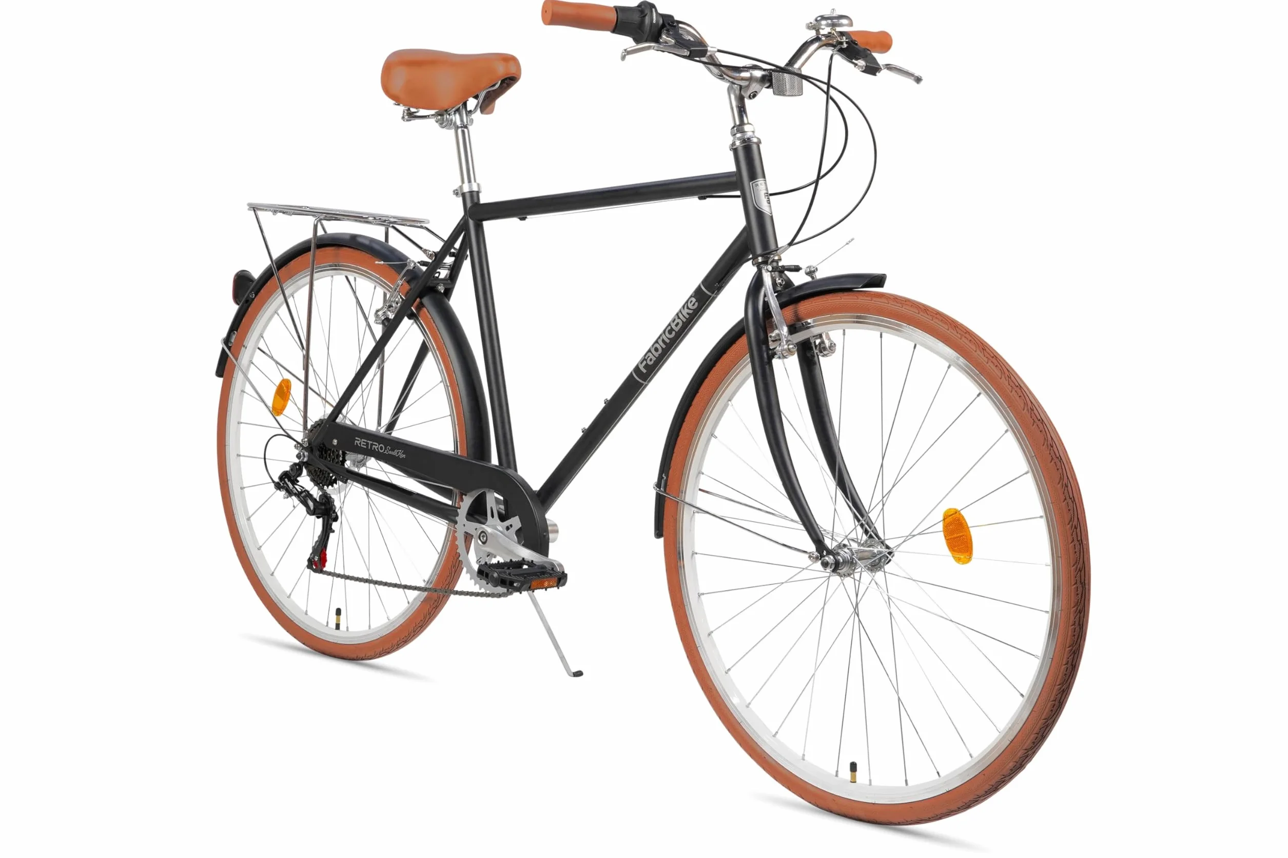 FabricBike Southken - Vélo de Course Classique 28", vélo rétro, 7 V, Porte-Bagages, Guidon et Selle réglables.