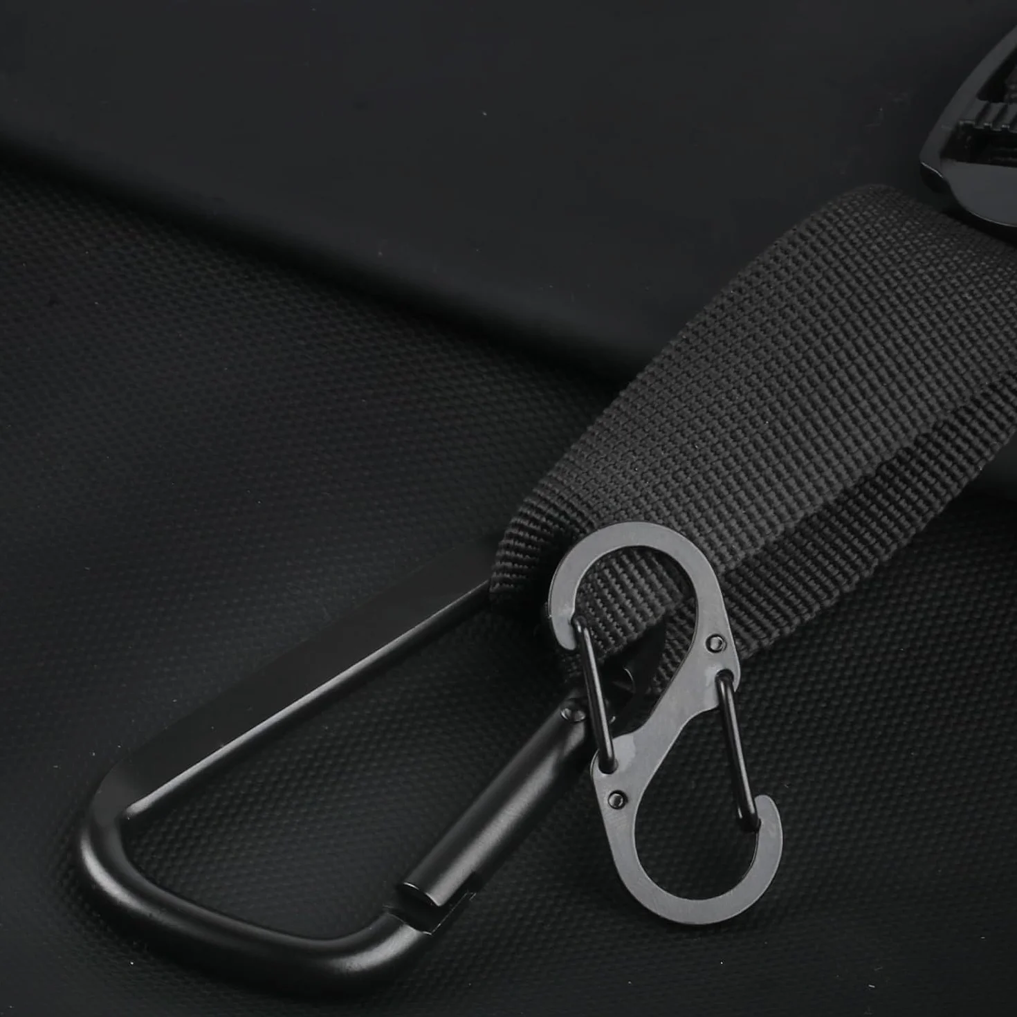 Mousqueton Noir 12 Pcs Mousquetons Métal Camping Hamacs Chiens Accessoires Yoga Sport
