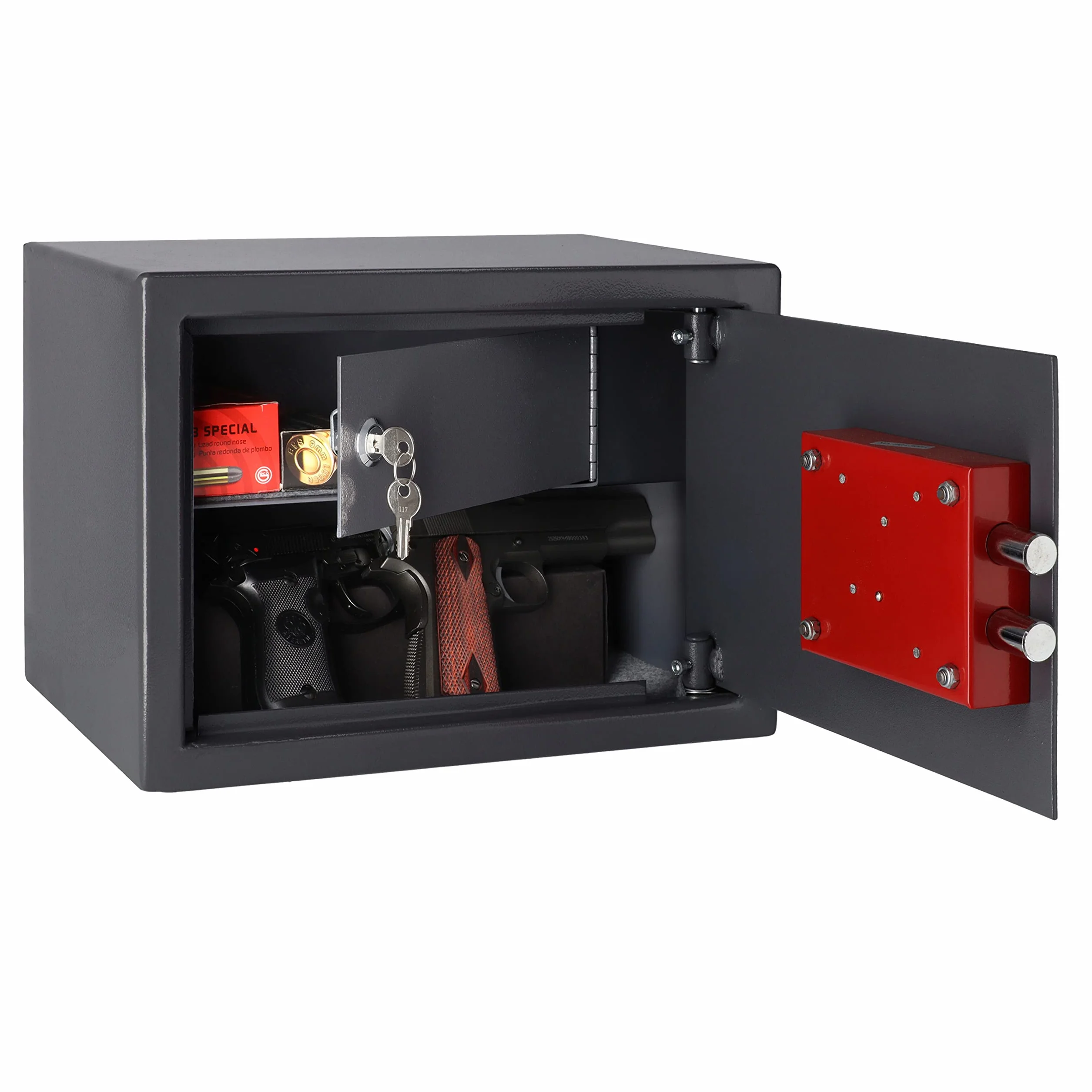 Armes à Feu et Munitions - 25x35x25cm - Capacité 20L - Coffre-fort à Parois épaisses pour la Sécurité de Votre Maison ou Votre Voiture