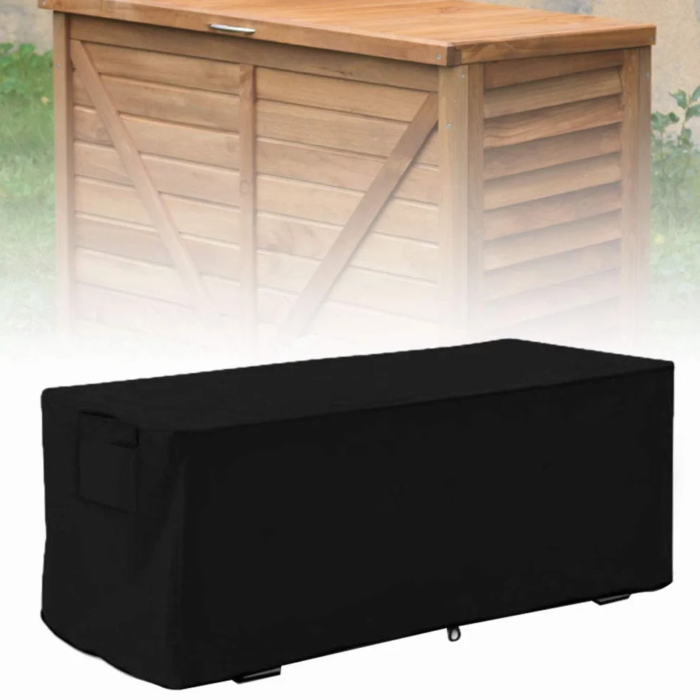 Housse de boîte de terrasse imperméable en Tissu Oxford 123 x 62 x 55 cm Noir