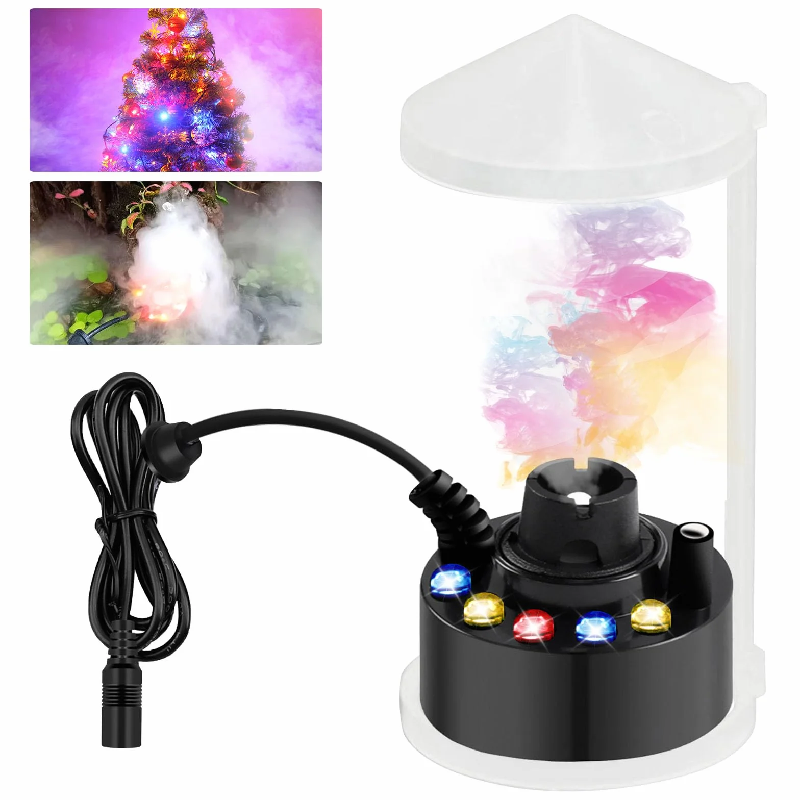 Nébuliseur à ultrasons mini fogger avec 12 LED, machine à brouillard ultrasonique