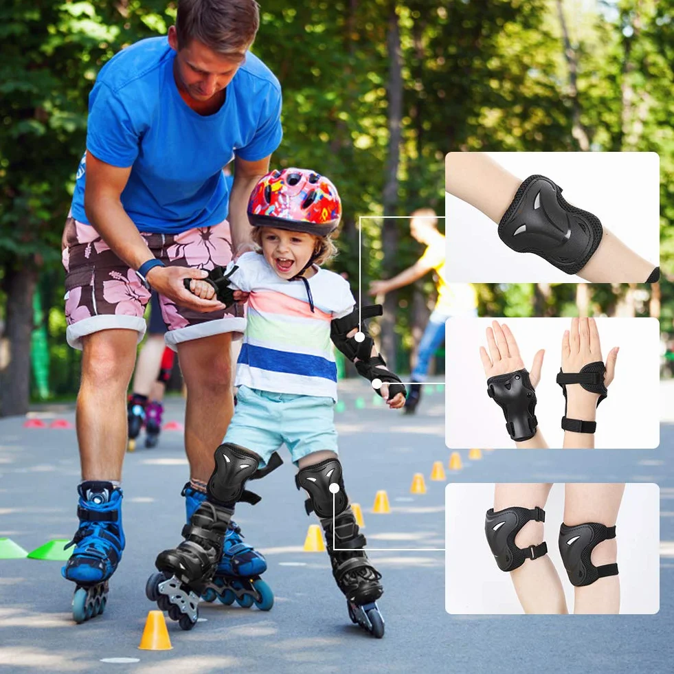Jim's Store Sets de Protection Rollers Enfant Vélo Genouillere de Protection 5-16 Ans Ensemble de Protection Trottinette Skateboard Velo Roller Patin Sport Enfant