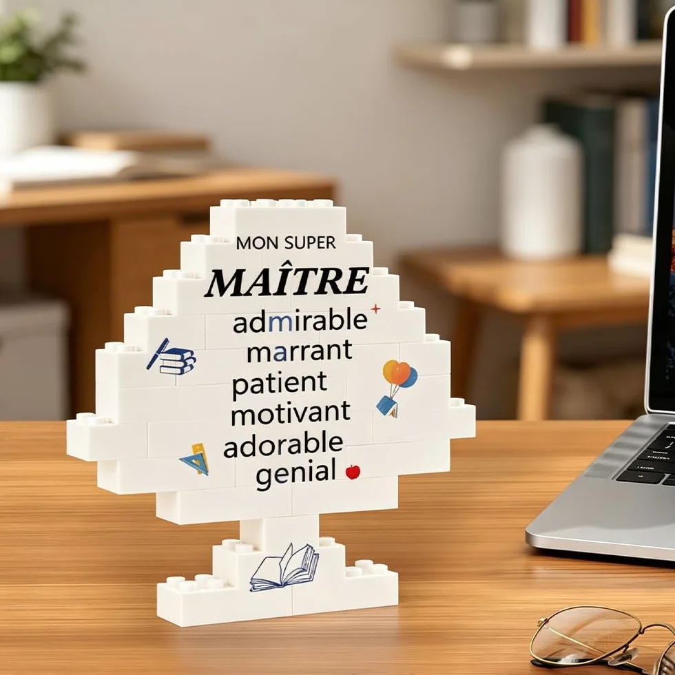 Plaque Décorative en Forme de Puzzle pour Maître d'École, Cadeau Original Fin d'Année